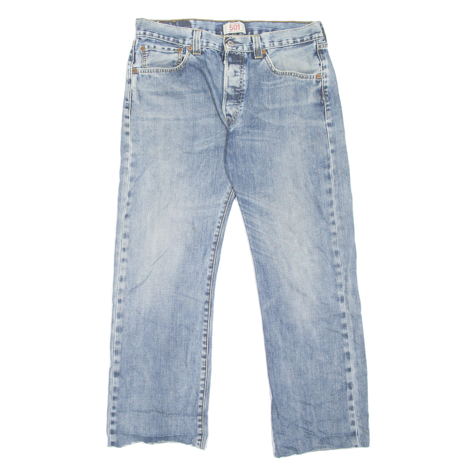 LEVI'S 501 Jeans Mens Blue Regular Straight Stone Wash W32 L26 Refurbished - N/A refurbished available on Cerqular