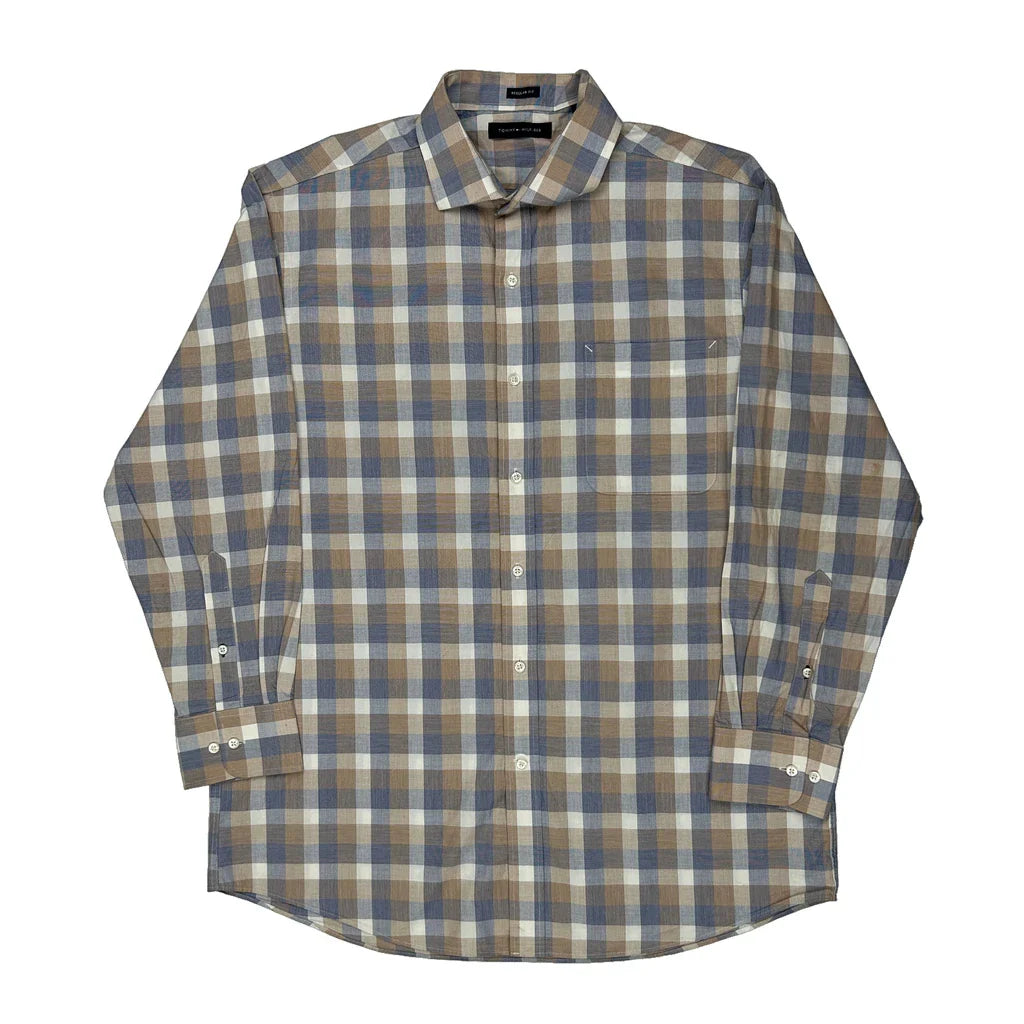 Tommy Hilfiger Checked Shirt - Large Multicoloured Cotton Refurbished - Thrifted (note: this is a term often used to describe second- refurbished available on Cerqular