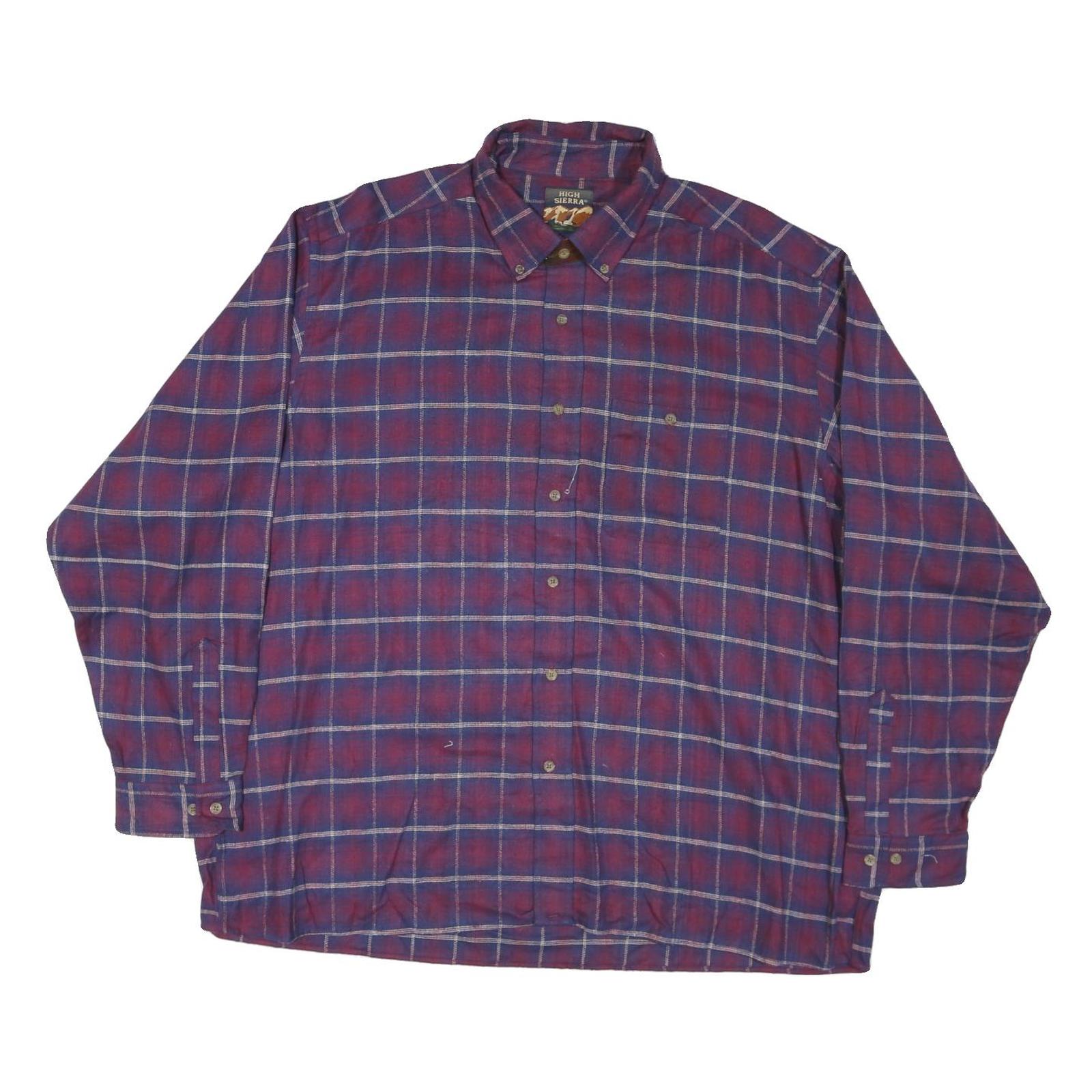 HIGH SIERRA Mens Red & Blue Check Shirt 2XL Cotton Blend Casual Button-Down Refurbished - N/A refurbished available on Cerqular