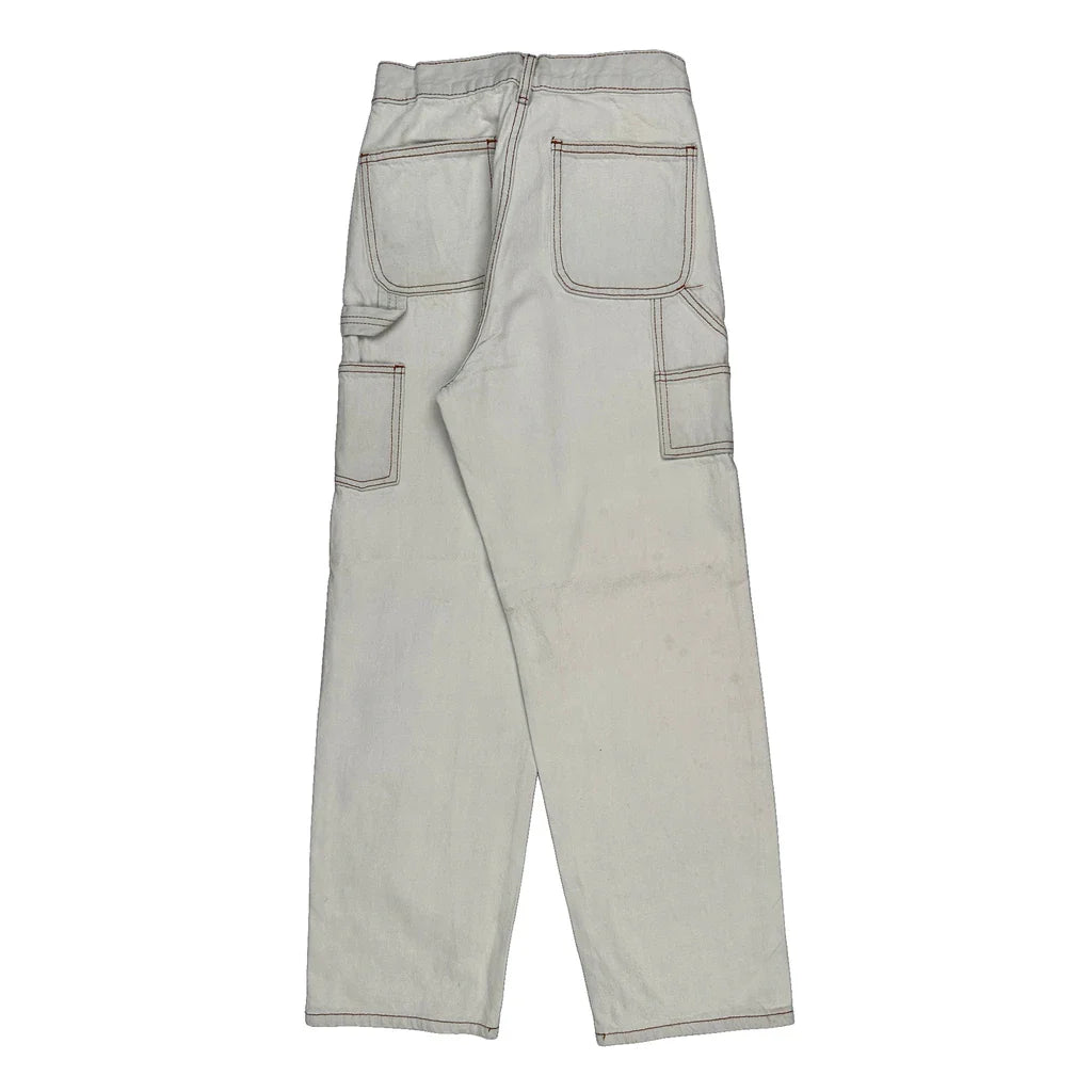 J.Galt Carpenter Trousers - 26W UK 6 White Cotton Refurbished - Thrifted (note: this is a term often used to describe second- refurbished available on Cerqular