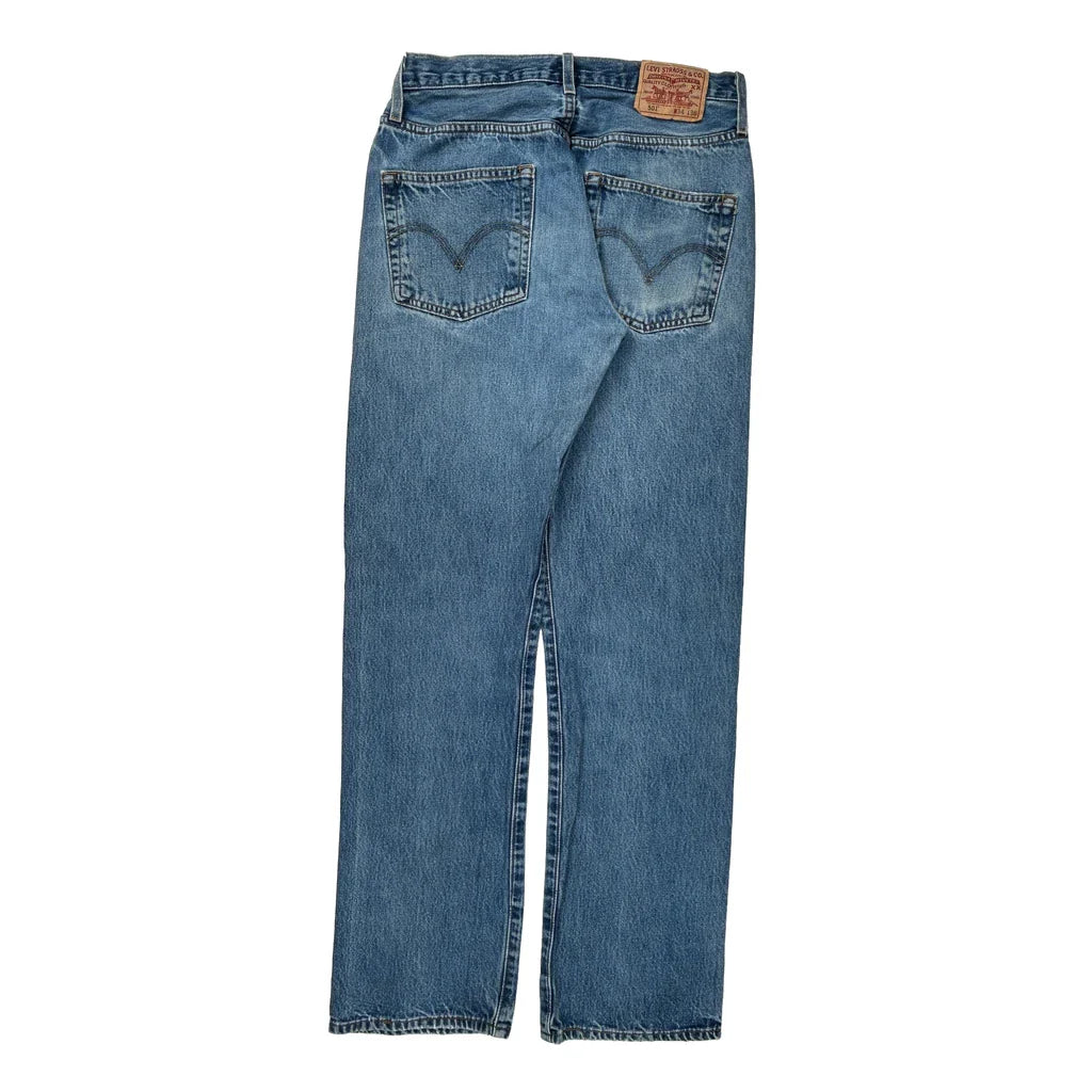 501 Levis Jeans - 31W 36L Blue Cotton Refurbished - Thrifted (note: this is a term often used to describe second- refurbished available on Cerqular