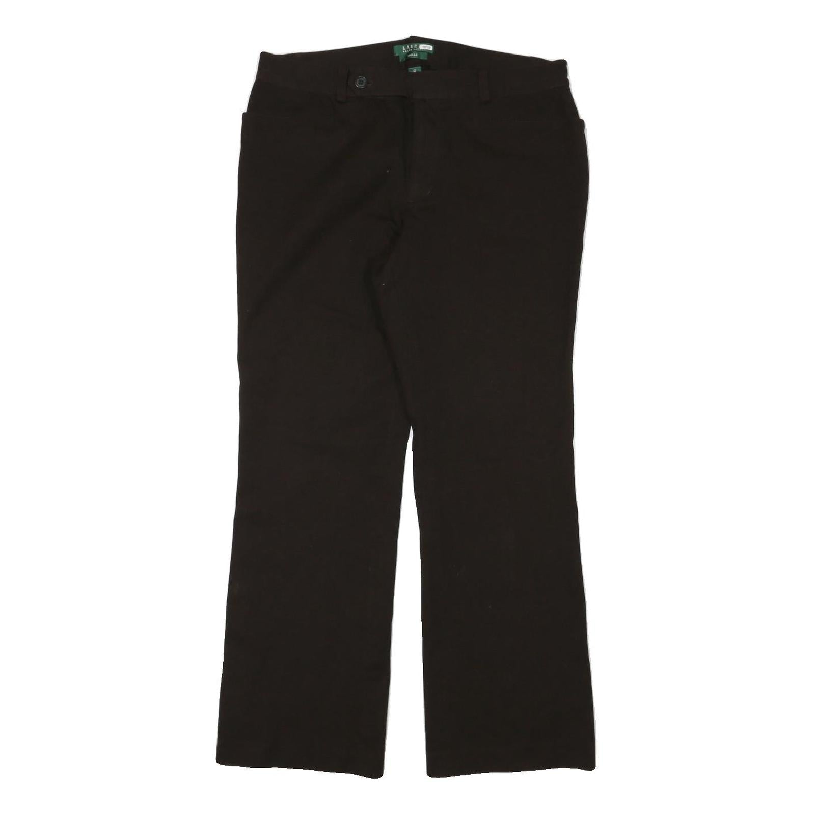 LAUREN RALPH LAUREN Womens Regular Black Polyester Blend Straight Leg Trousers Refurbished - N/A refurbished available on Cerqular
