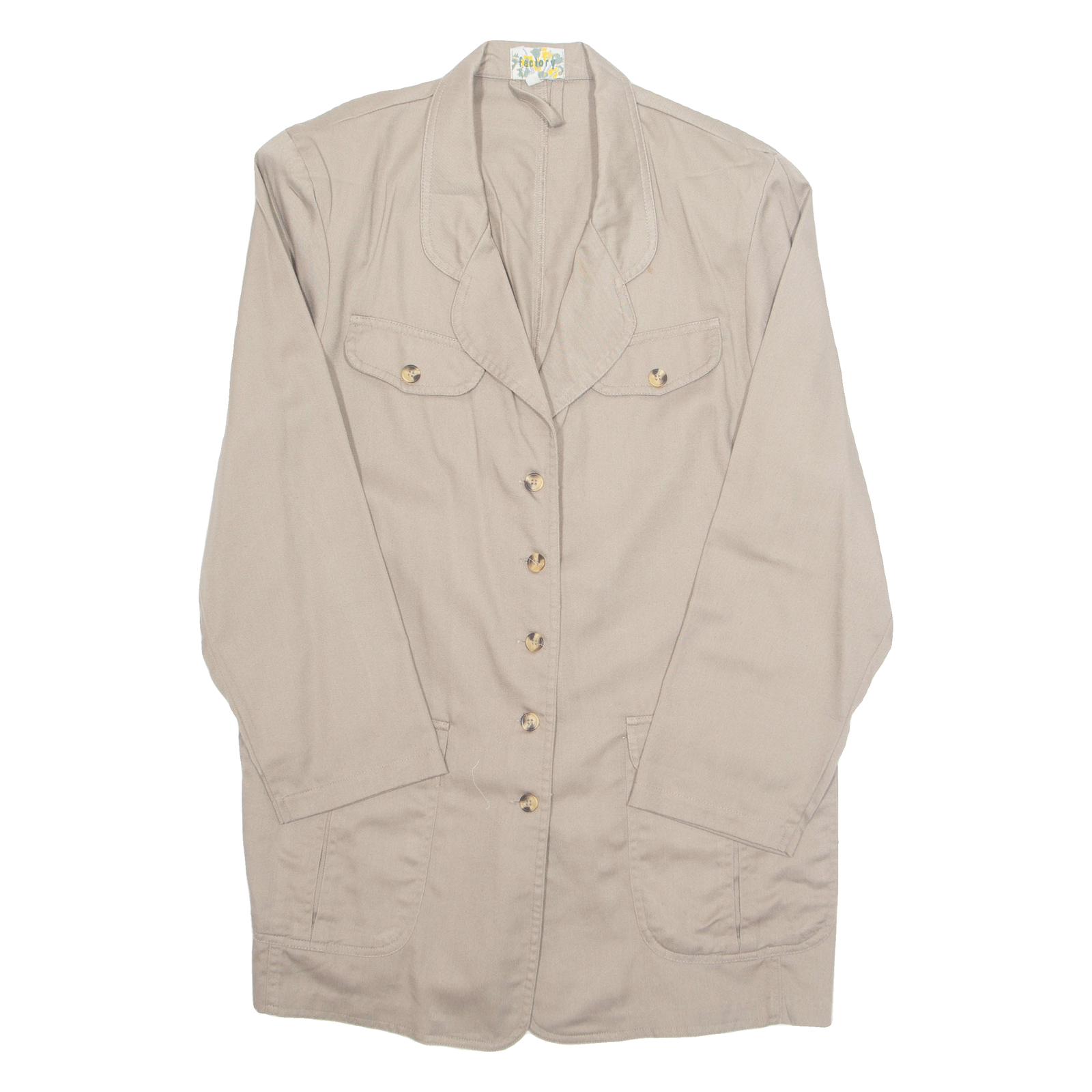 Womens Blouse Brown V-Neck Long Sleeve L Refurbished - N/A refurbished available on Cerqular