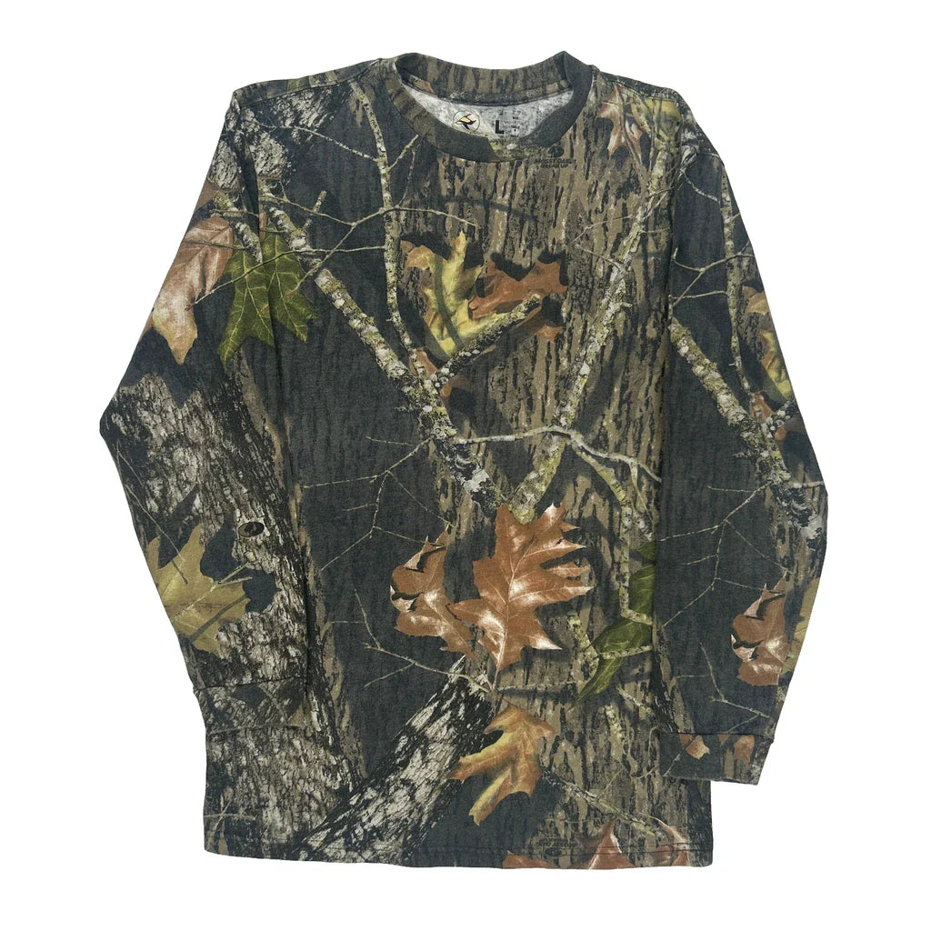 Age 12-13 Red Head Camo Long Sleeve T-Shirt - Large Khaki Cotton Refurbished - Thrifted (note: this is a term often used to describe second- refurbished available on Cerqular