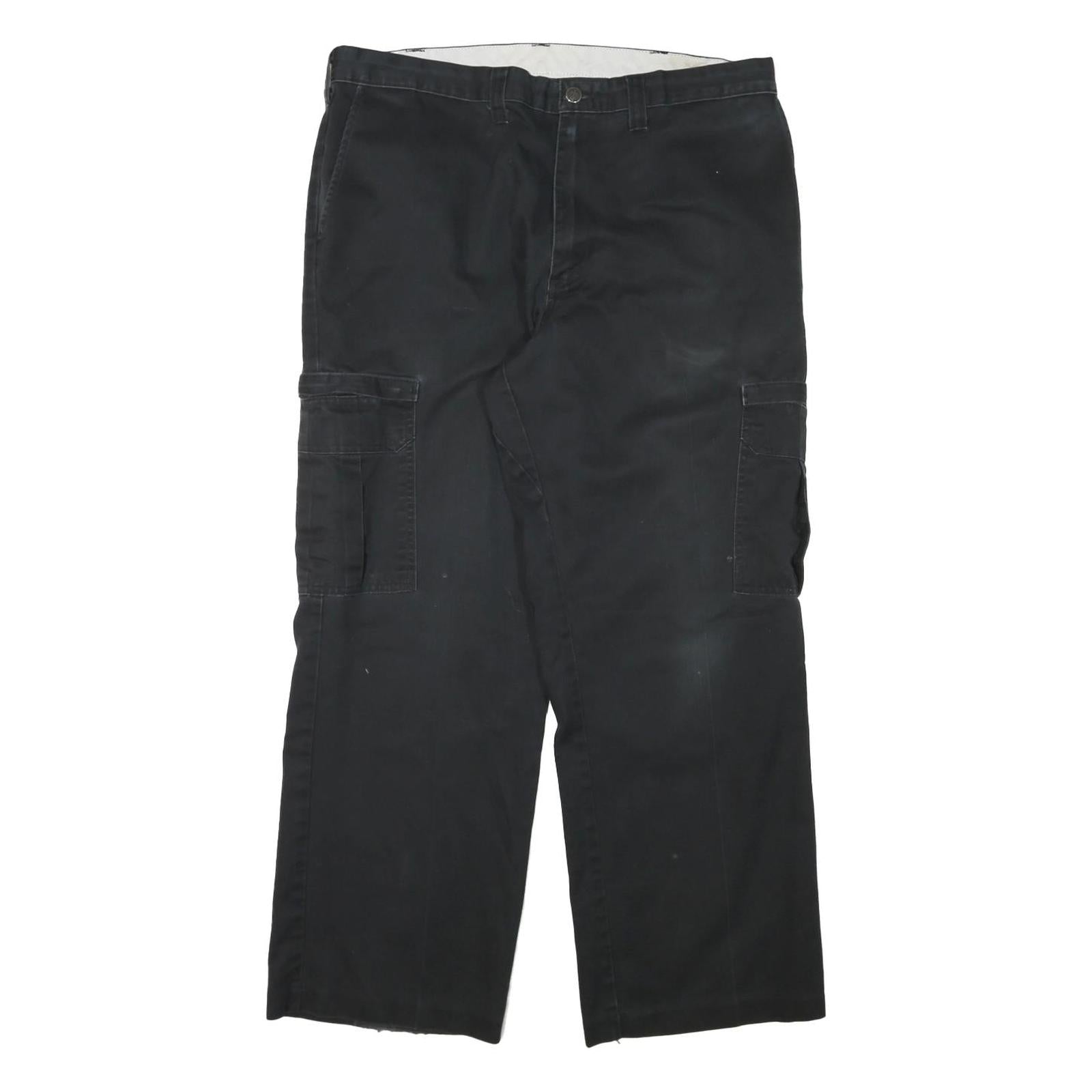 DICKIES Mens Cotton Blend Black Relaxed Cargo Trousers W36 L29 Workwear Zip Refurbished - N/A refurbished available on Cerqular