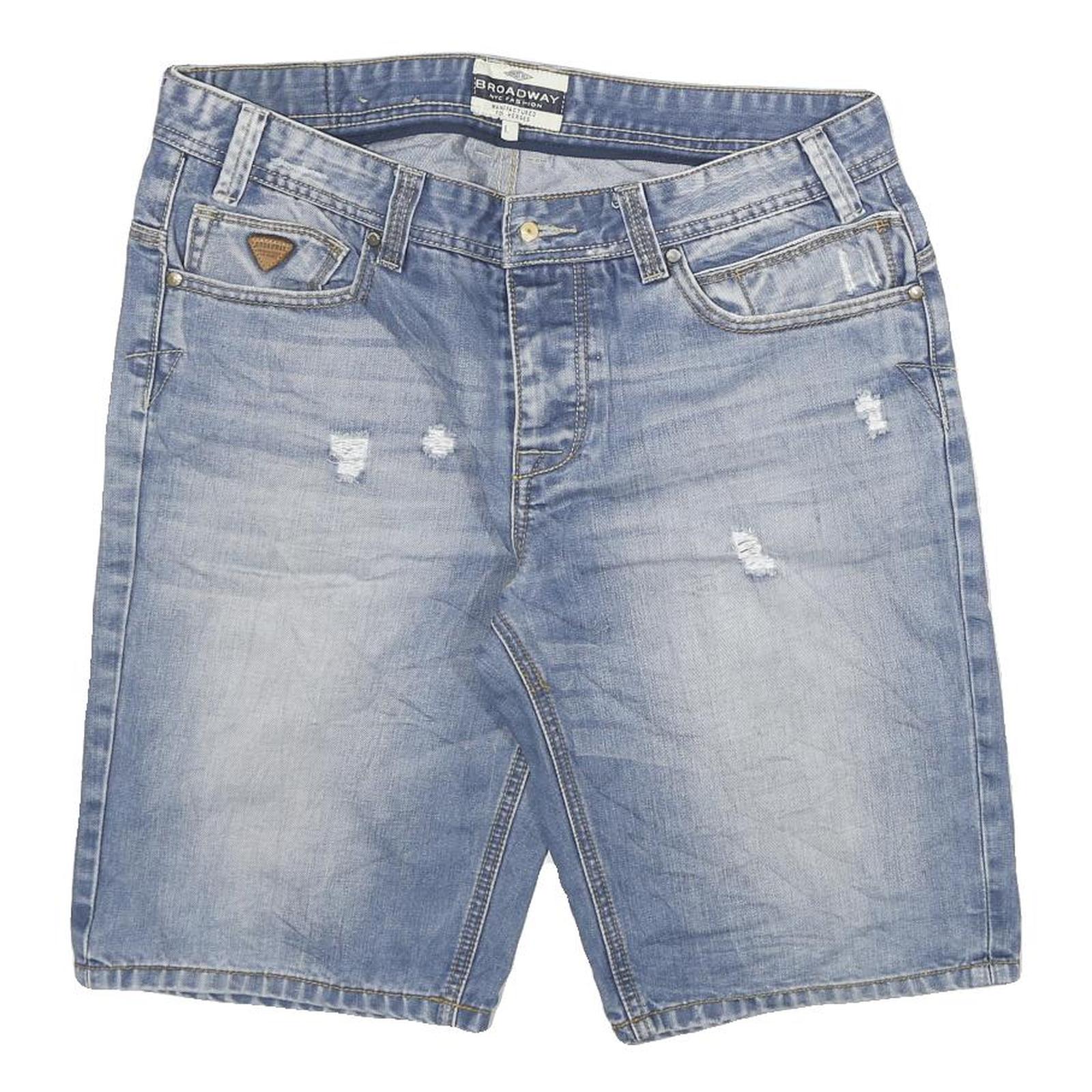 Buy BROADWAY Mens Denim Blue Casual Shorts L W34 Distressed Cotton Blend Refurbished - $15.59 BROADWAY Mens Denim Blue Casual Shorts L W34 Distressed Cotton Blend Refurbished - N/A refurbished available on Cerqular
