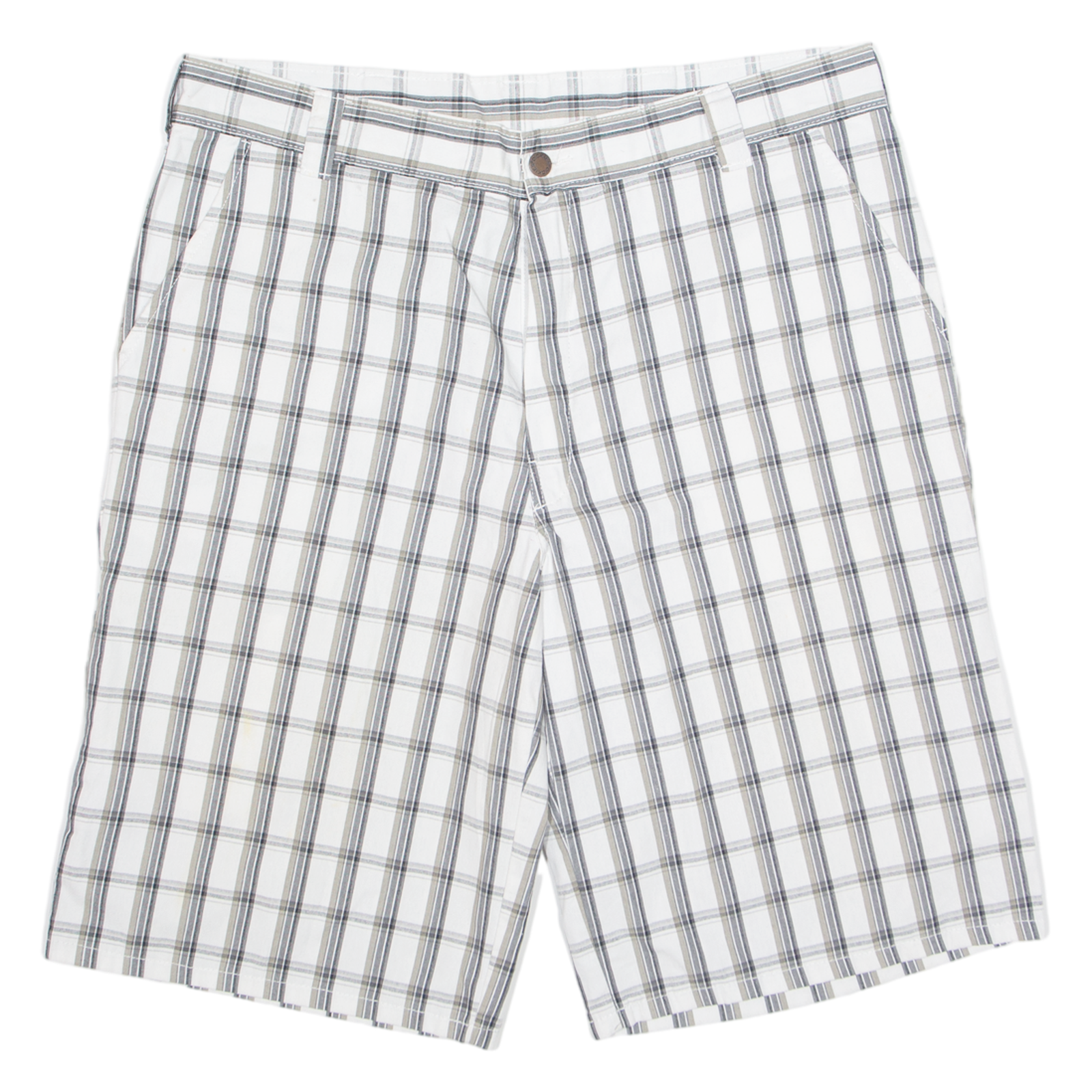 DICKIES Mens Workwear Shorts White Check XL W38 Refurbished - N/A refurbished available on Cerqular