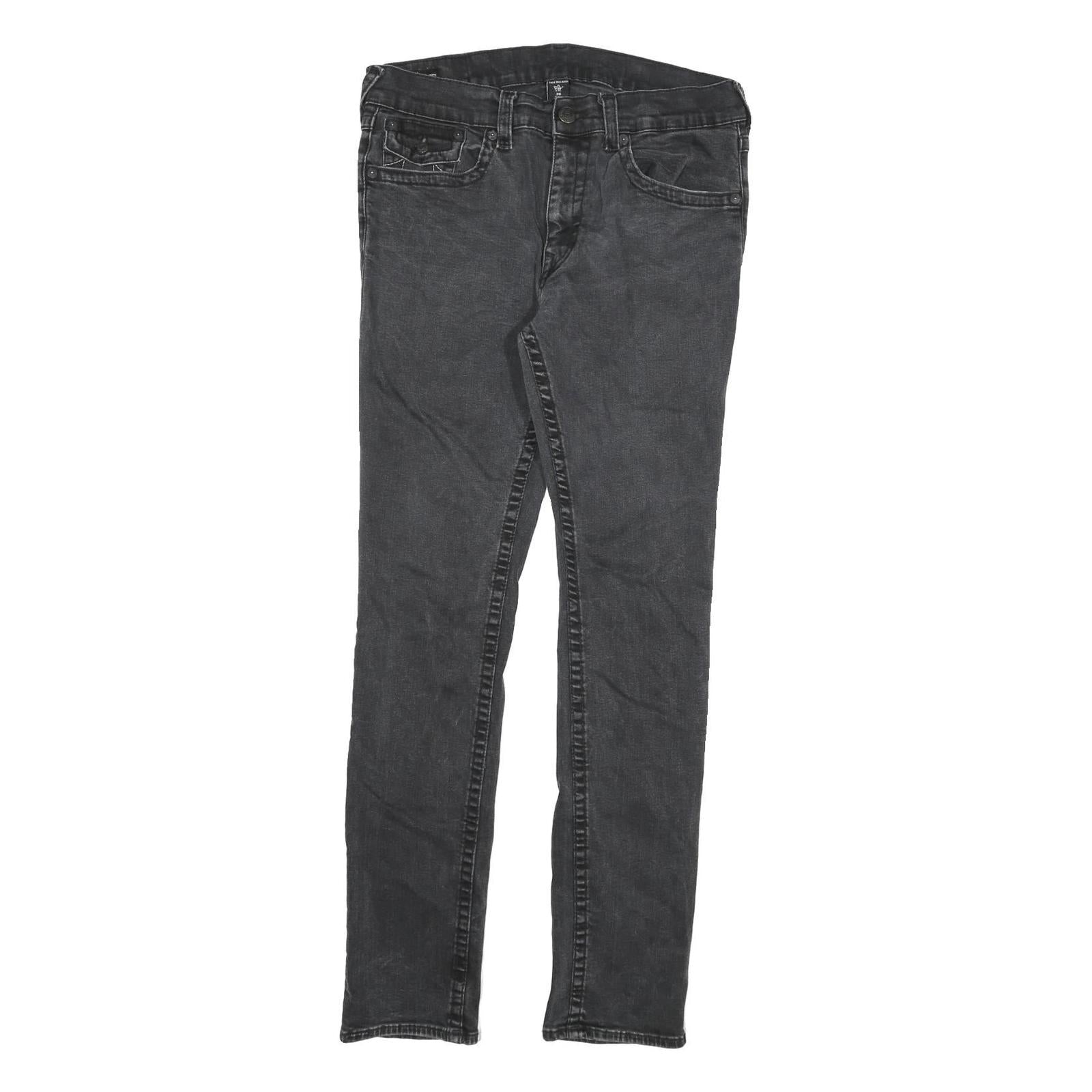 TRUE RELIGION Mens Slim Black Denim Slim Jeans W34 L32 Stylish Casual Refurbished - N/A refurbished available on Cerqular