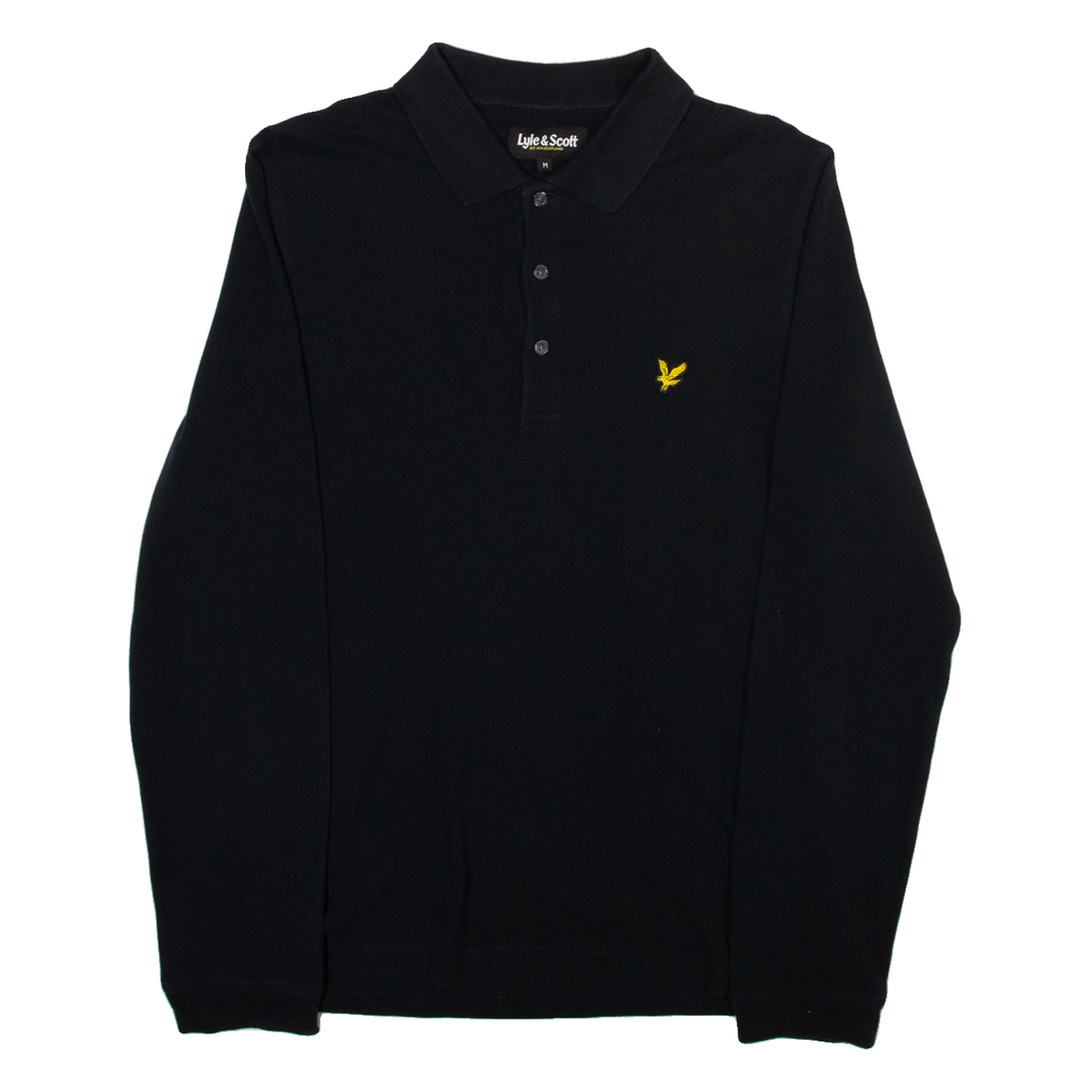 LYLE & SCOTT Mens Polo Shirt Black Long Sleeve M Refurbished - N/A refurbished available on Cerqular