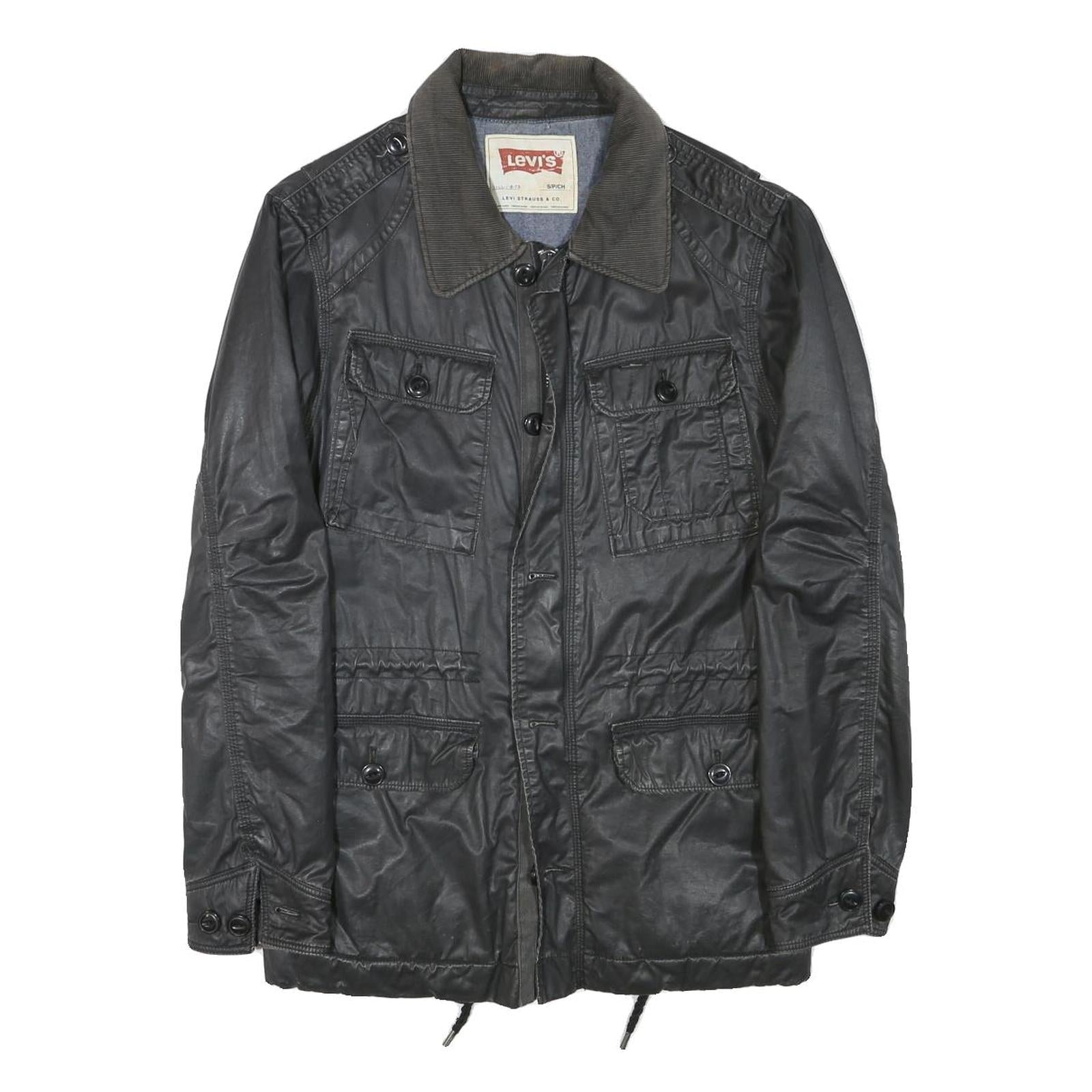 LEVI'S Mens Black Cotton Blend Casual Jacket S Classic Zip Pocketed Refurbished - N/A refurbished available on Cerqular