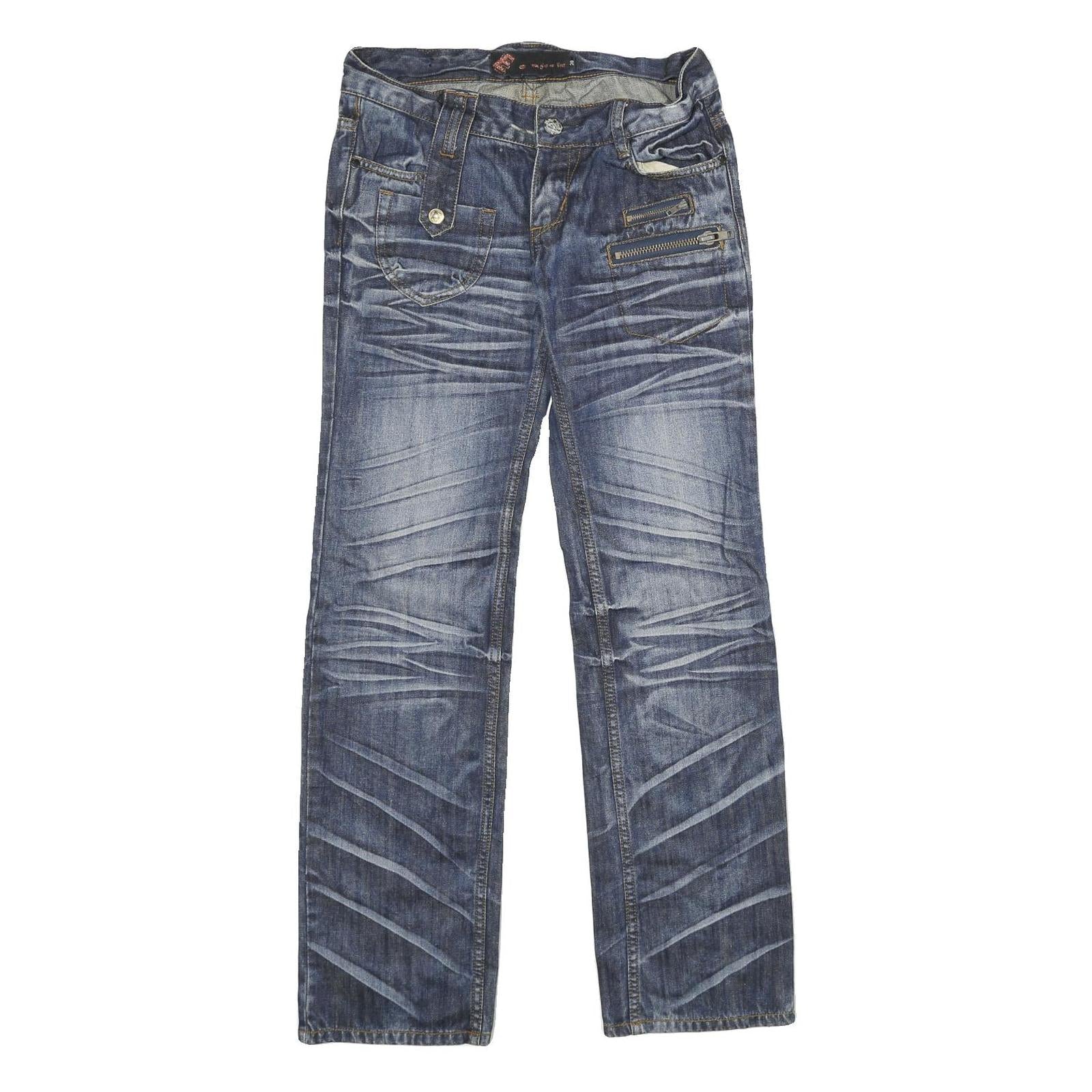 YOU GIVE ME FEEL Womens Jeans Blue Regular Straight Denim Medium W28 L30 Stylish Refurbished - N/A refurbished available on Cerqular
