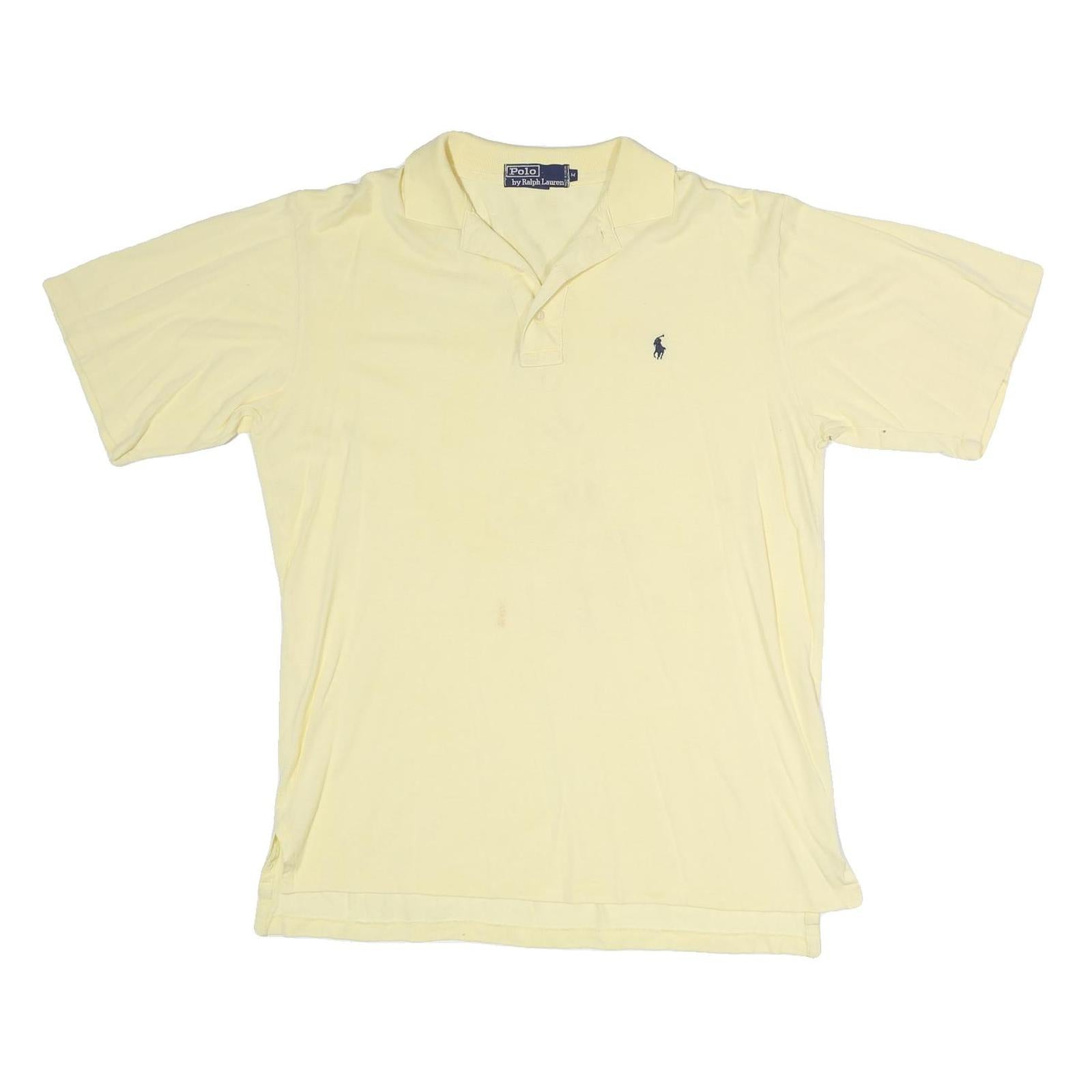 POLO RALPH LAUREN Mens Yellow Short Sleeve Plain M Cotton Polo Shirt Classic Fit Refurbished - N/A refurbished available on Cerqular