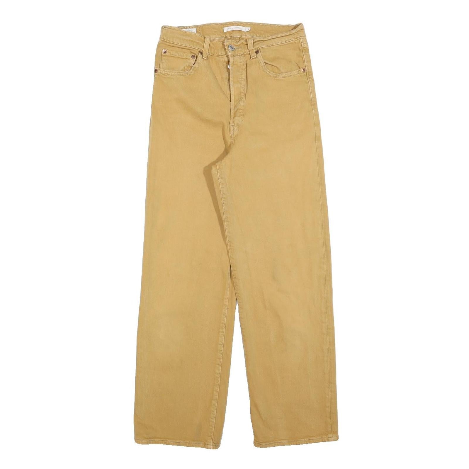 LEVI'S Womens Cotton Regular Fit Straight Beige Jeans W28 L27 Classic Button Fly Refurbished - N/A refurbished available on Cerqular