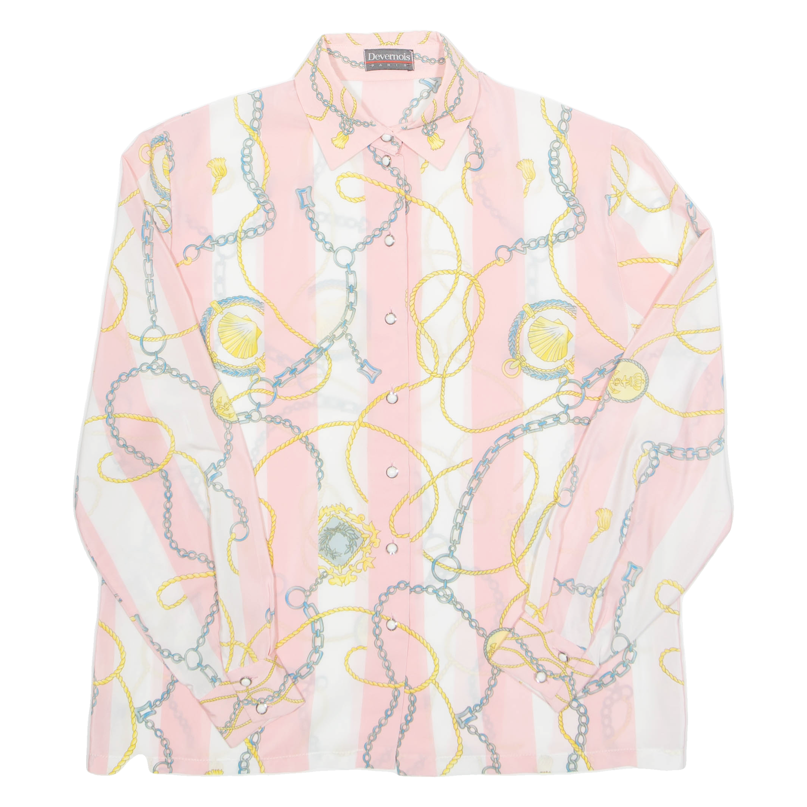 Womens Printed Blouse Pink Long Sleeve Crazy Pattern L Refurbished - N/A refurbished available on Cerqular