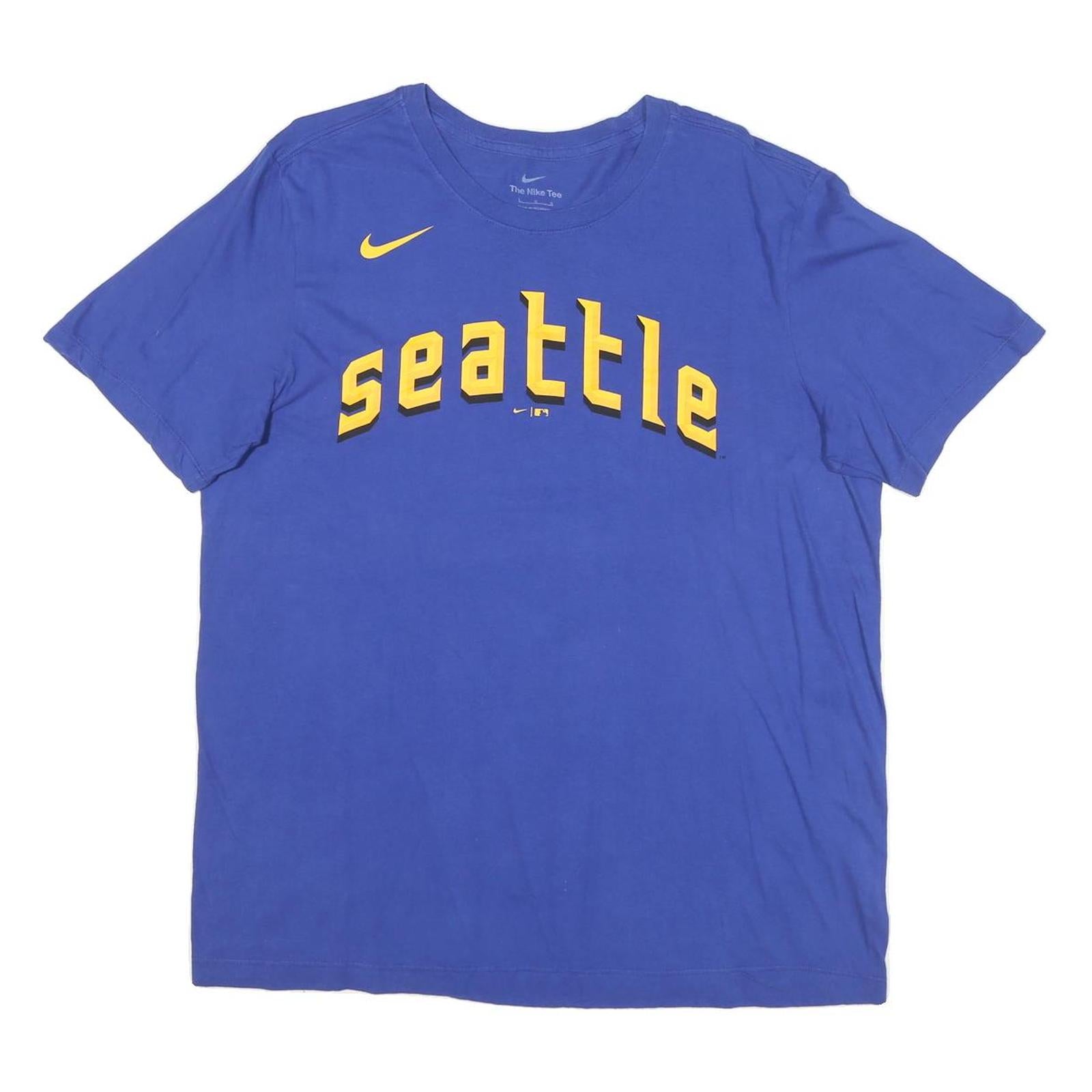 NIKE Mens Blue Seattle Graphic T-Shirt L Short Sleeve Crew Neck Sports Casual Refurbished - N/A refurbished available on Cerqular