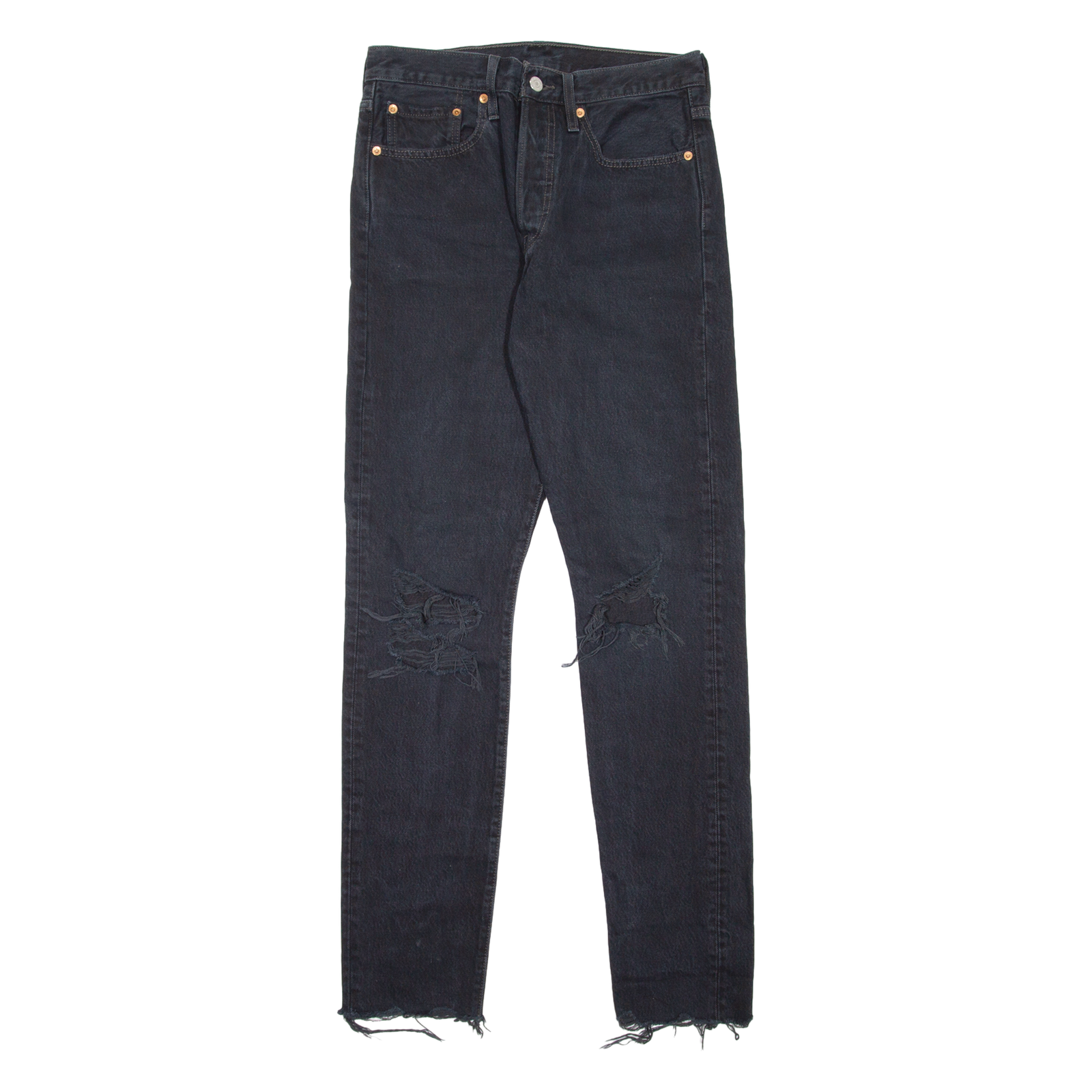 LEVI'S 501S Jeans Distressed Womens Black Skinny Straight W27 L32 Refurbished - N/A refurbished available on Cerqular