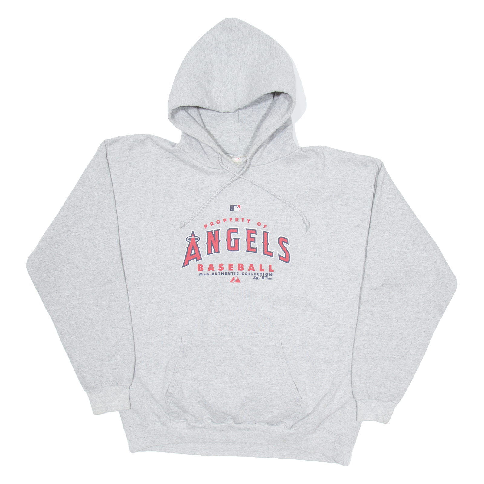 MAJESTIC Angels Baseball Mens Grey Hoodie USA L Refurbished - N/A refurbished available on Cerqular