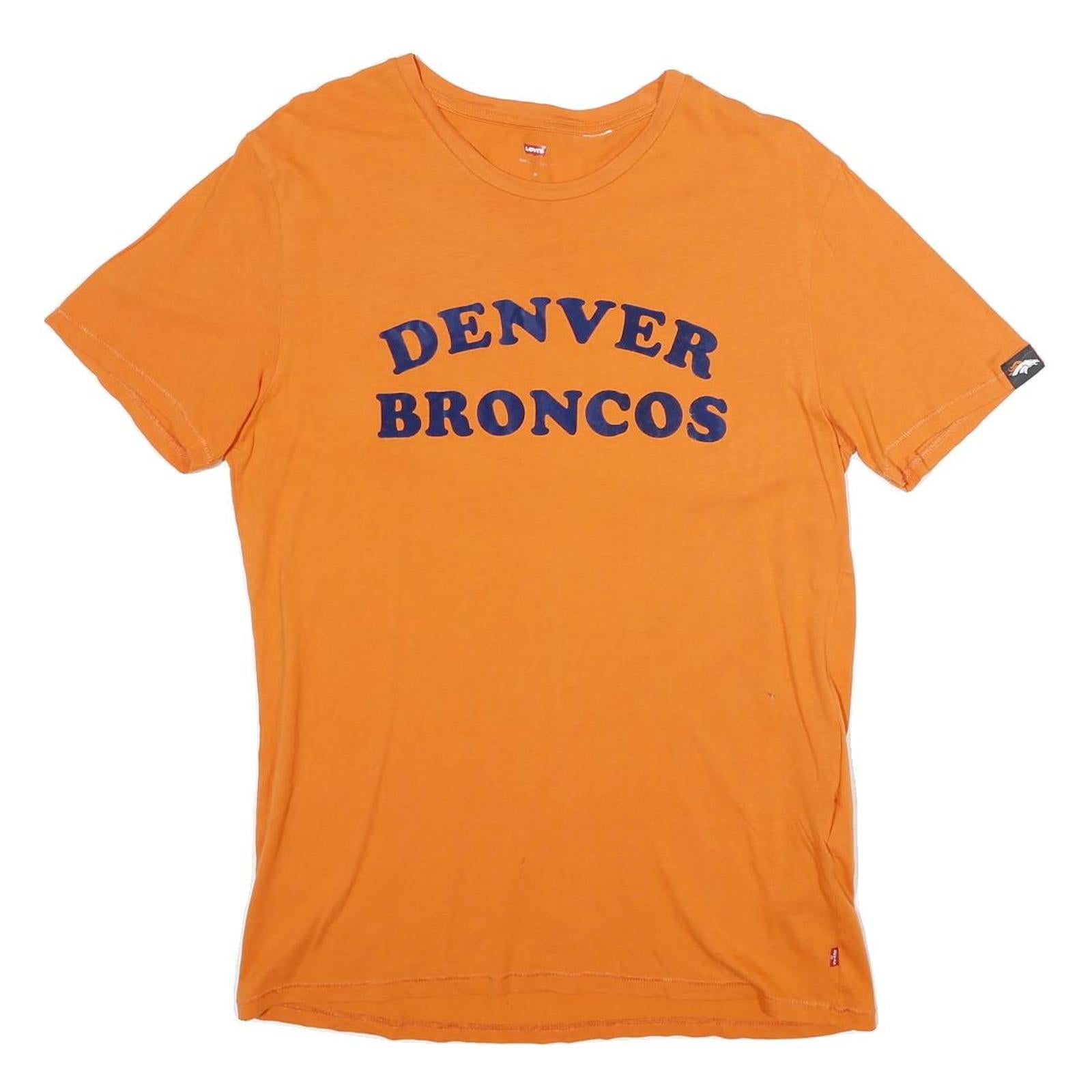 LEVI'S Mens Orange Denver Broncos Graphic T-Shirt M Short Sleeve Crew Neck Refurbished - N/A refurbished available on Cerqular