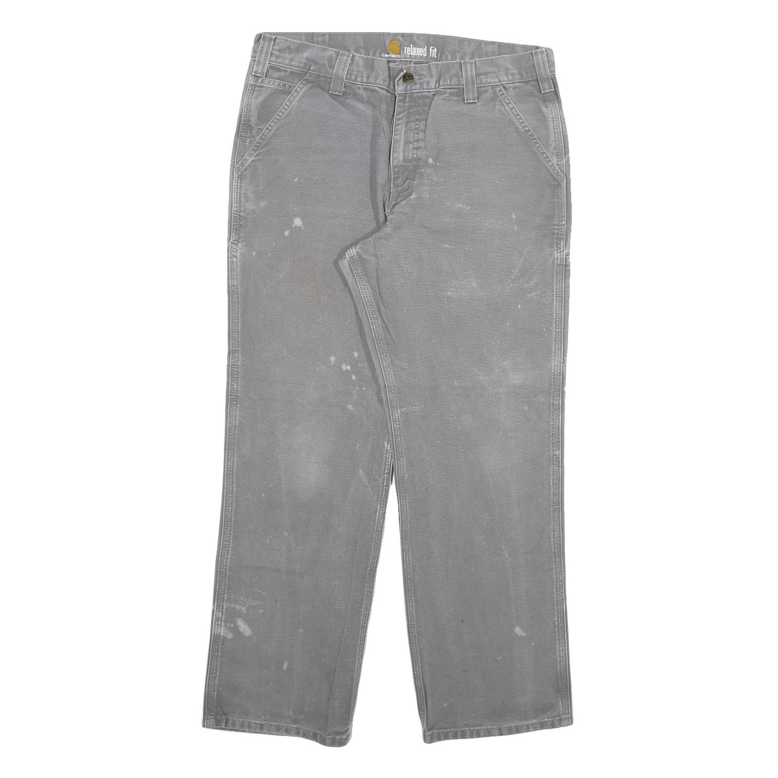 CARHARTT Mens Relaxed Fit Grey Jeans Denim W34 L30 Durable Workwear Zip Closure Refurbished - N/A refurbished available on Cerqular