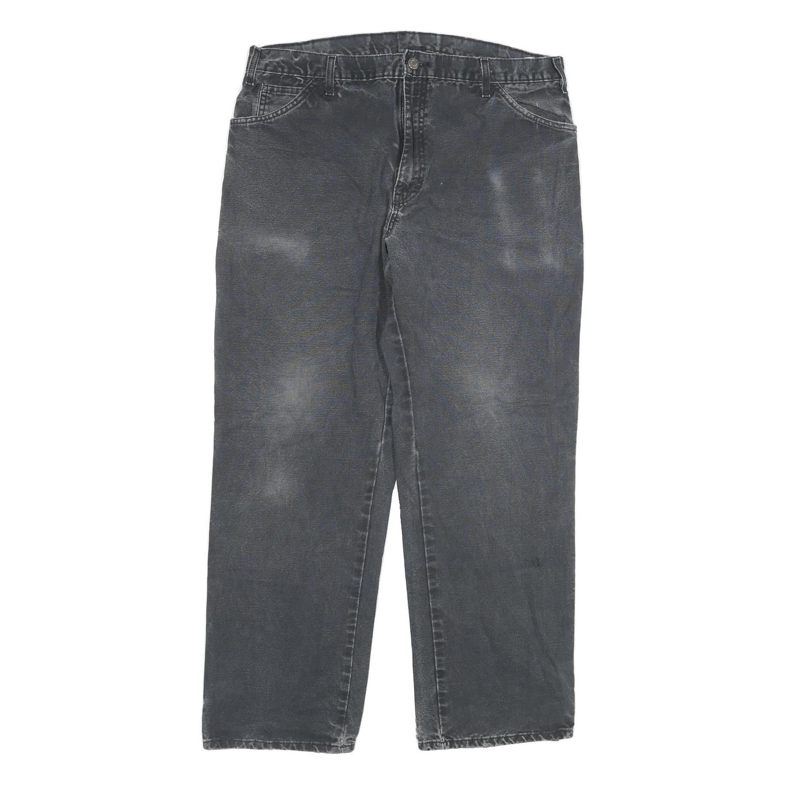 DICKIES Mens Jeans Black Regular Straight Denim Medium W36 L30 Workwear Refurbished - N/A refurbished available on Cerqular