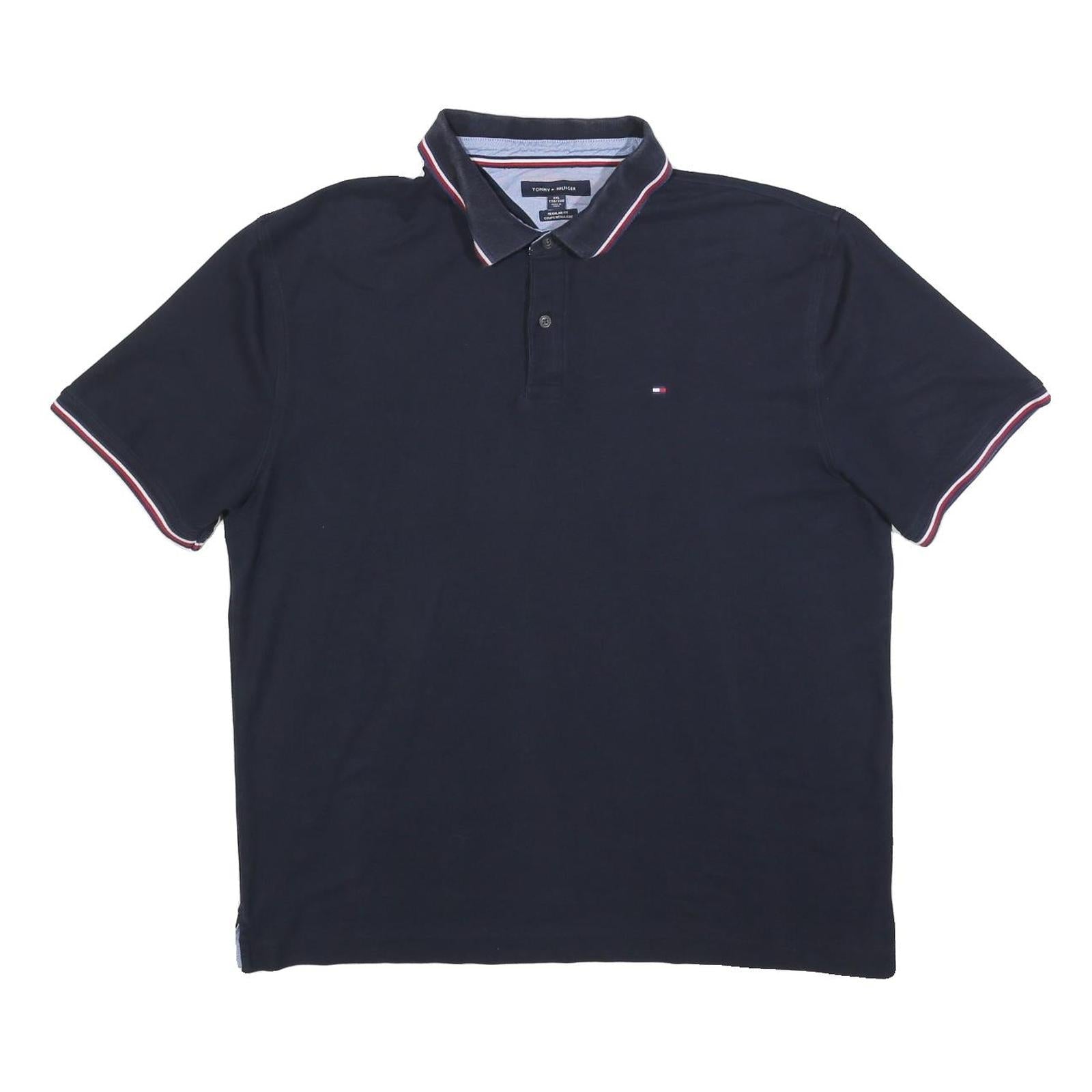 TOMMY HILFIGER Mens Navy Blue Short Sleeve Polo Shirt 2XL Classic Cotton Blend Refurbished - N/A refurbished available on Cerqular