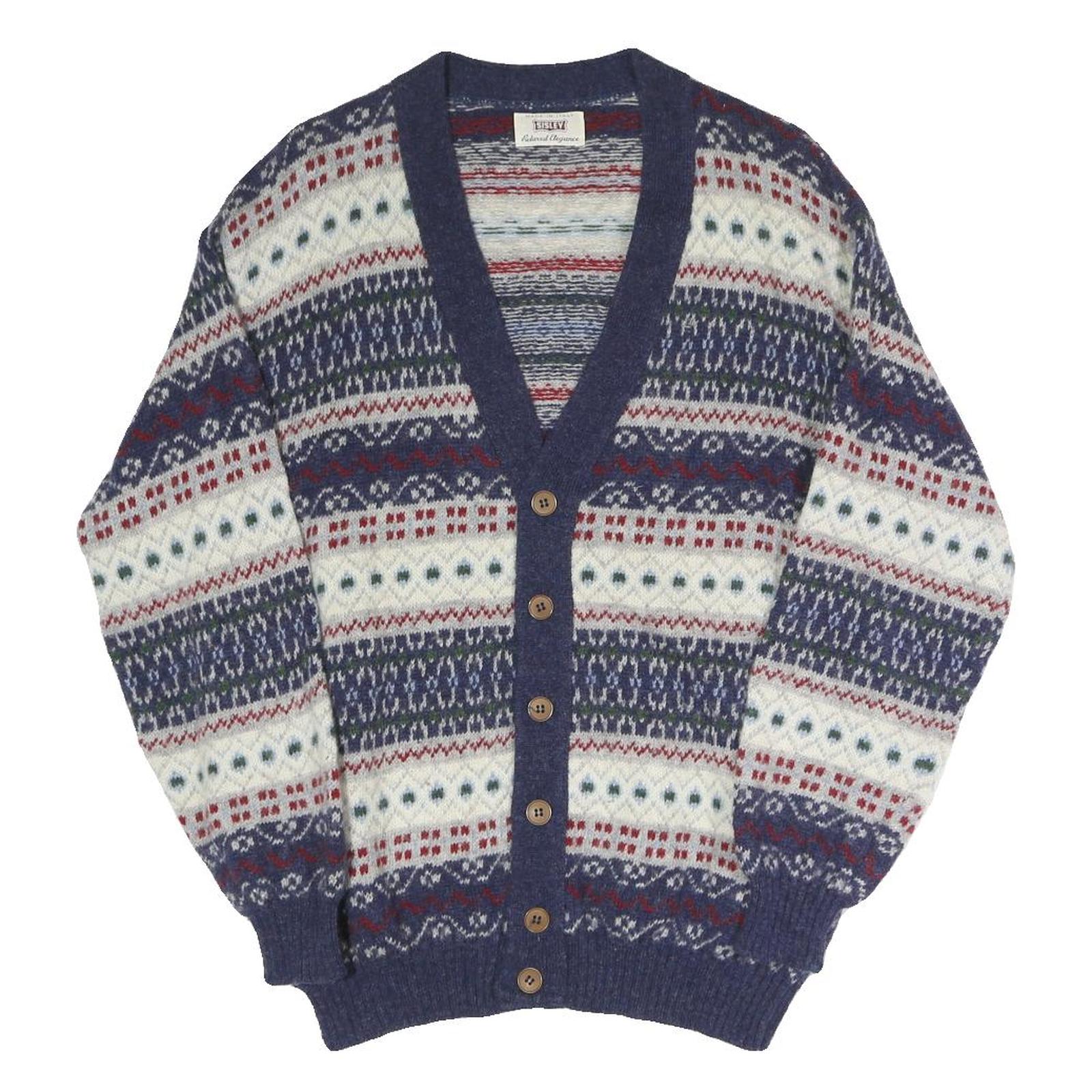 Buy SISLEY Mens Blue White Red Patterned Button Up Fair Isle V-Neck Jumper S Cotton Refurbished - $29.89 SISLEY Mens Blue White Red Patterned Button Up Fair Isle V-Neck Jumper S Cotton Refurbished - N/A refurbished available on Cerqular