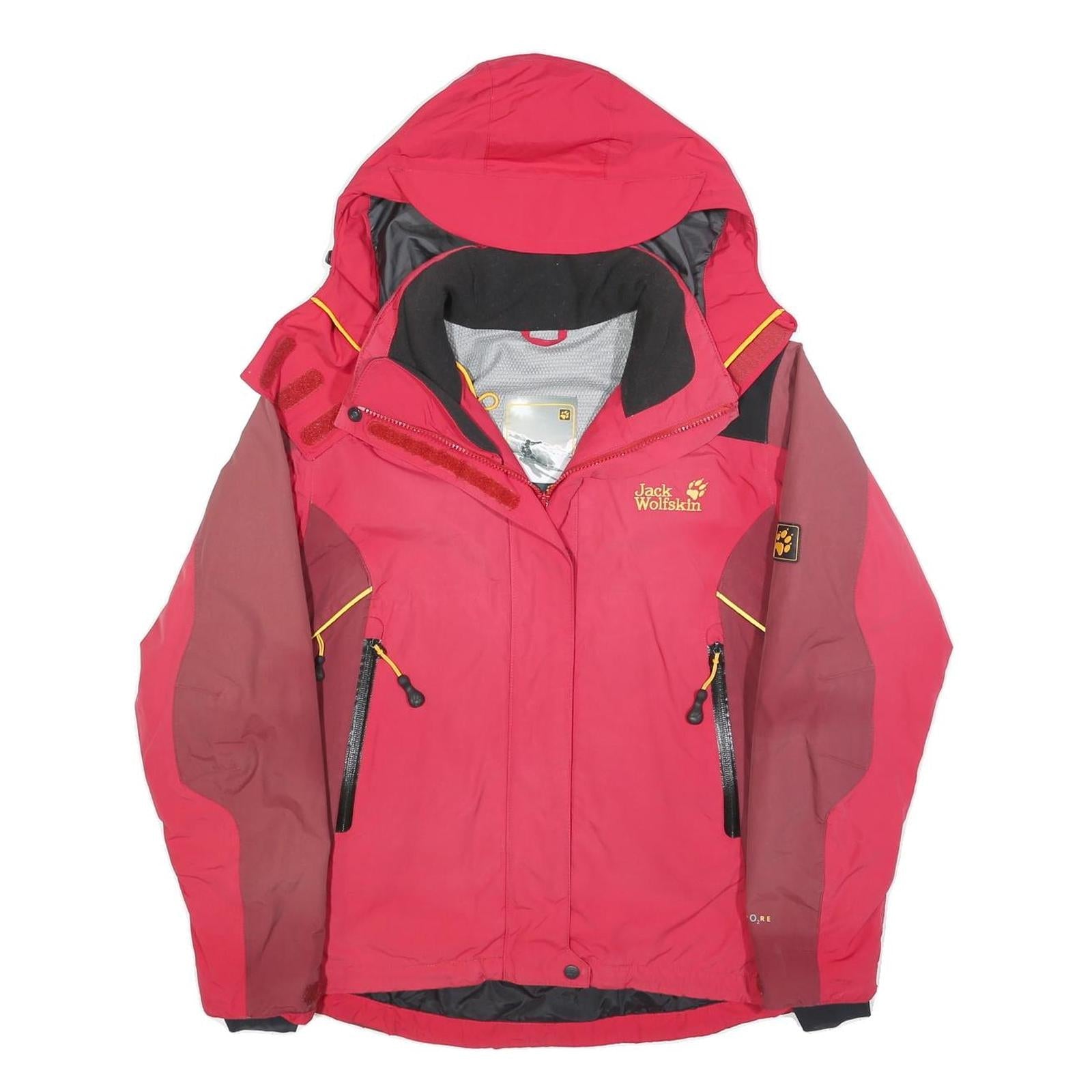 JACK WOLFSKIN Womens Red & Dark Red Outdoor Jacket M Polyester Blend Zip Refurbished - N/A refurbished available on Cerqular