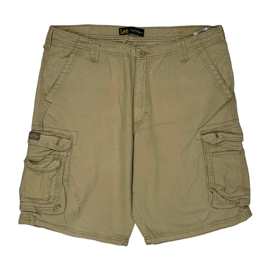 Lee Cargo Cargo Shorts - 38W 10L Beige Cotton Refurbished - Thrifted (note: this is a term often used to describe second- refurbished available on Cerqular