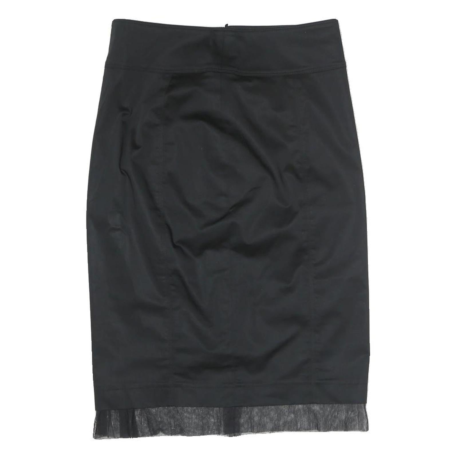 BURBERRY Womens Black Pencil Knee Length Cotton Blend Skirt UK 8 Elegant Classic Refurbished - N/A refurbished available on Cerqular