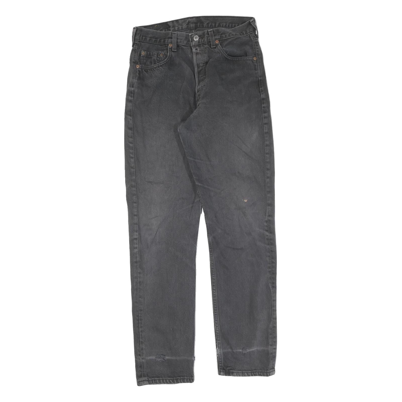 LEVI'S Mens Black Regular Fit Straight Denim Jeans W30 L32 Classic Style Zip Refurbished - N/A refurbished available on Cerqular