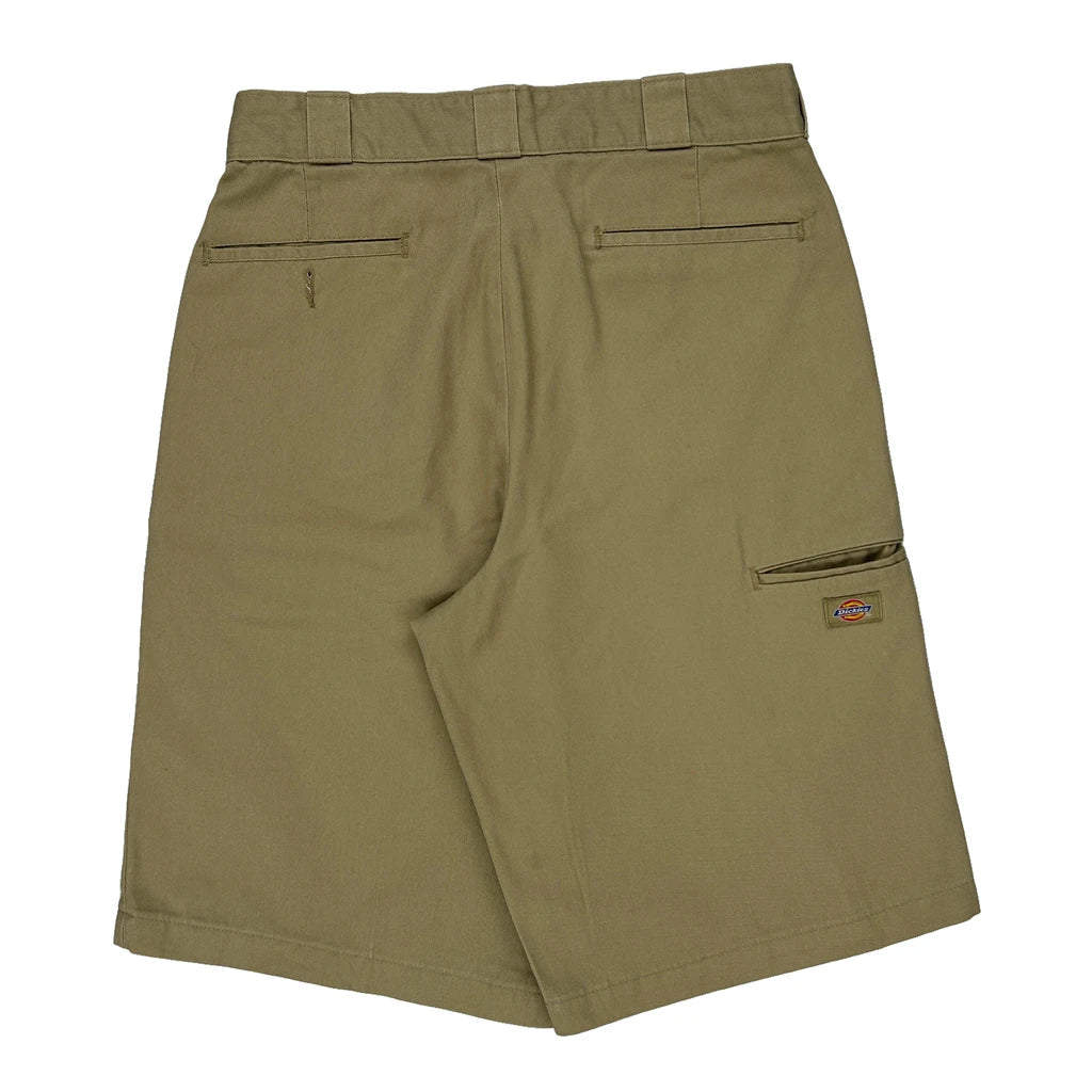 Dickies Shorts - 30W 12L Khaki Polyester Blend Refurbished - Thrifted (note: this is a term often used to describe second- refurbished available on Cerqular