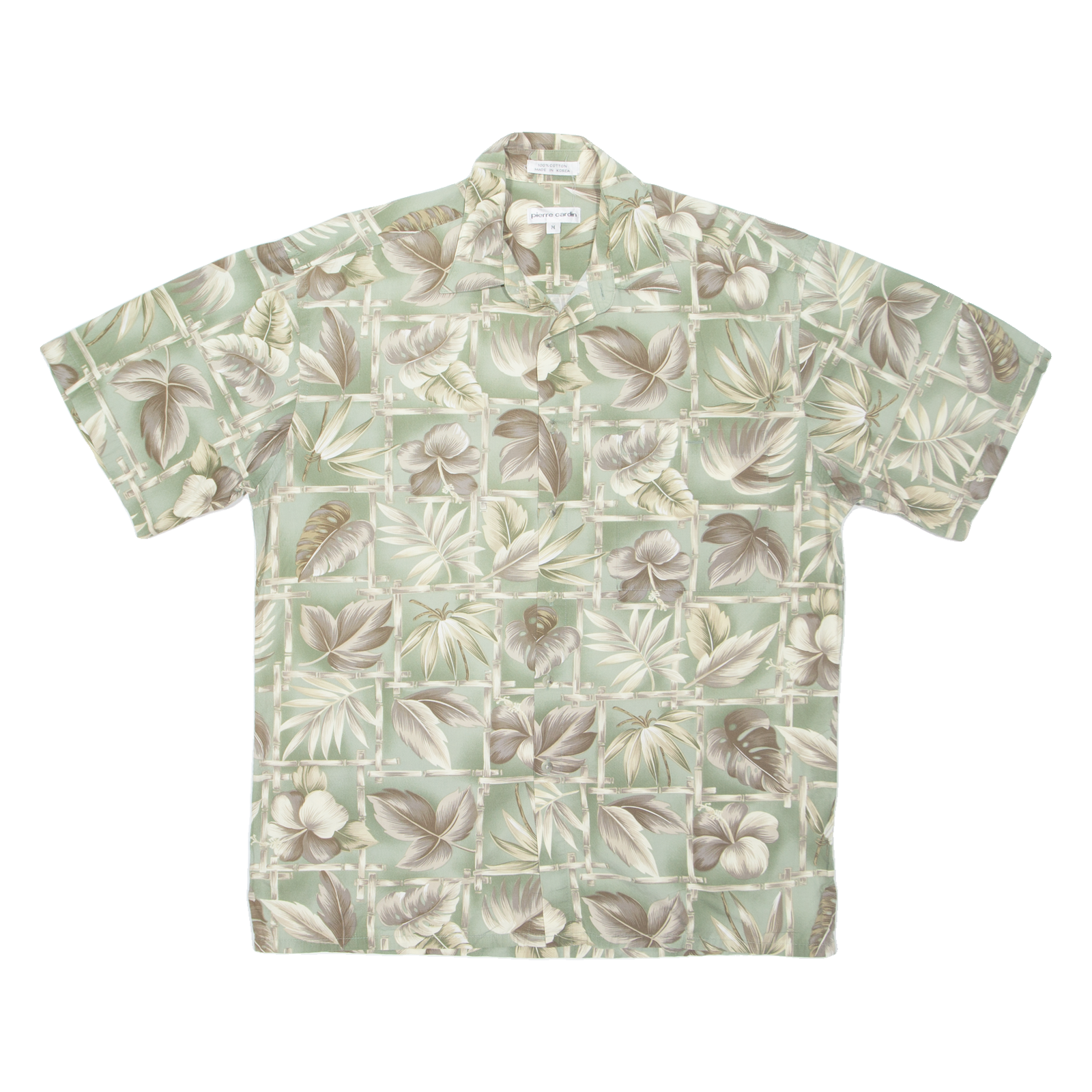 PIERRE CARDIN Mens Shirt Green Floral M Refurbished - N/A refurbished available on Cerqular