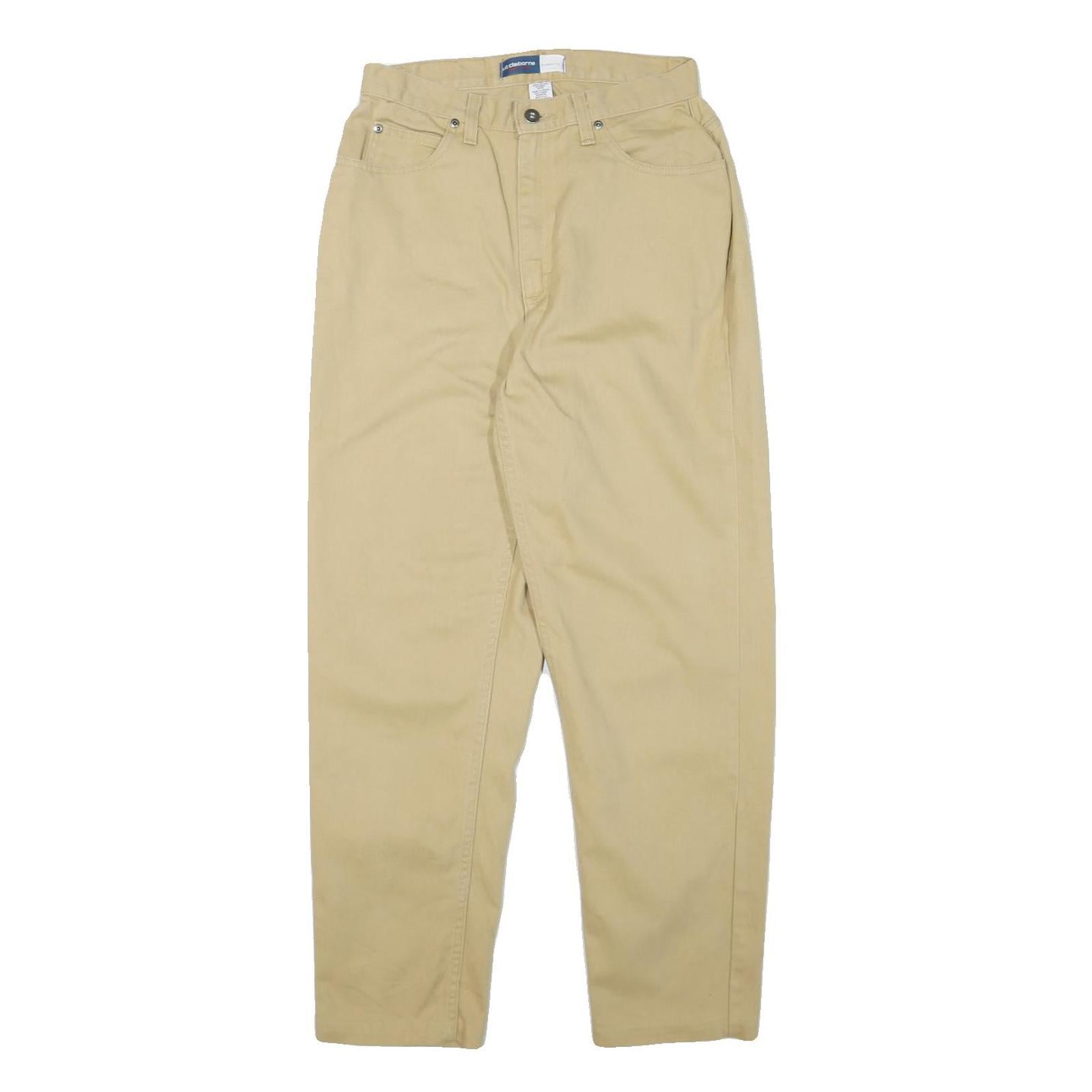 LIZ CLAIBORNE Womens Regular Fit Beige Cotton Blend Jeans W27 L28 Classic Zip Refurbished - N/A refurbished available on Cerqular