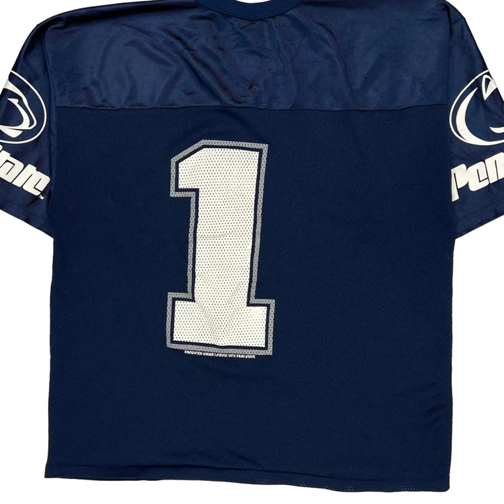 Penn State Logo 7 Football Jersey - XL Navy Polyester Refurbished - Thrifted (note: this is a term often used to describe second- refurbished available on Cerqular