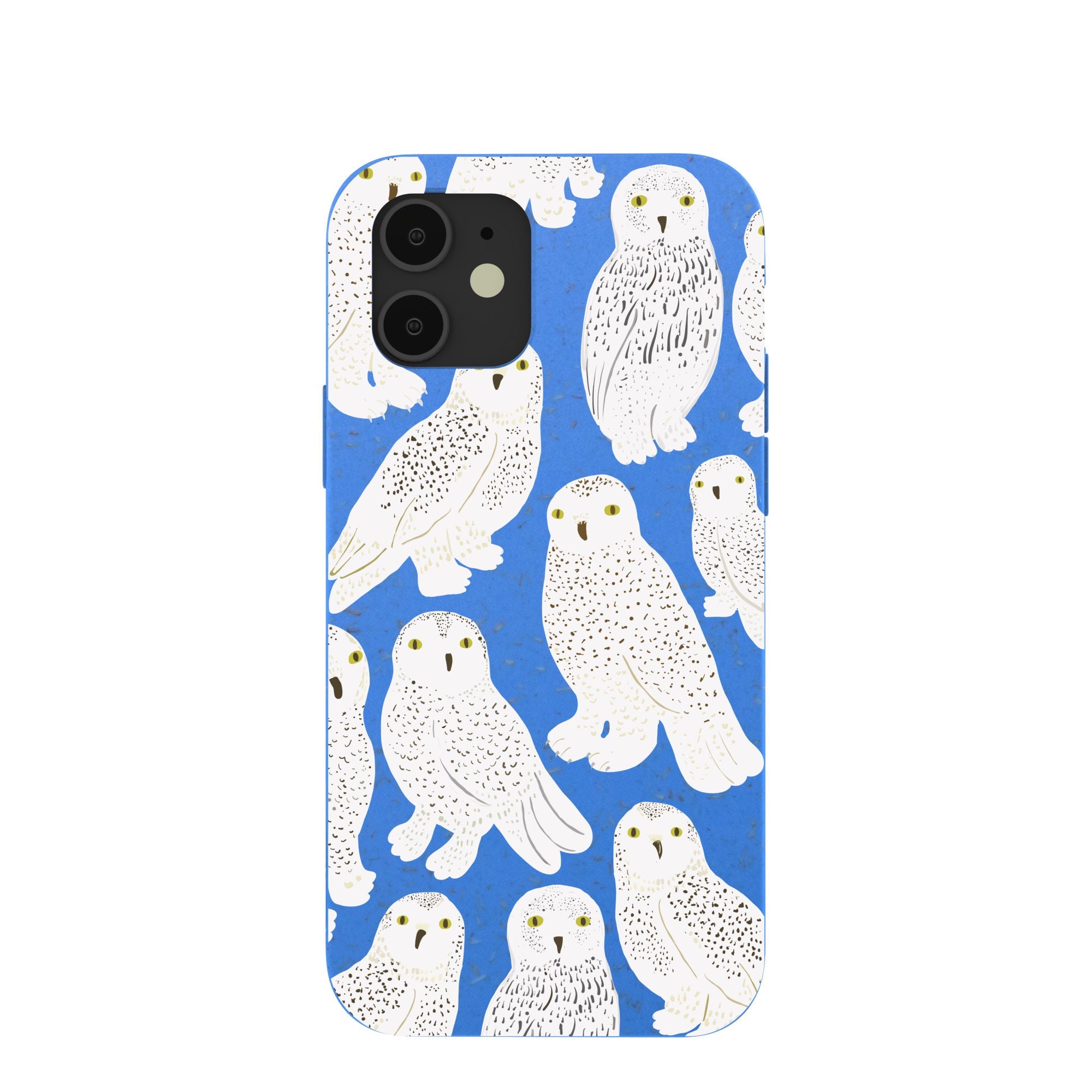 Electric Blue Snowy Owls iPhone 12/ iPhone 12 Pro Case Refurbished - Pela Case refurbished available on Cerqular