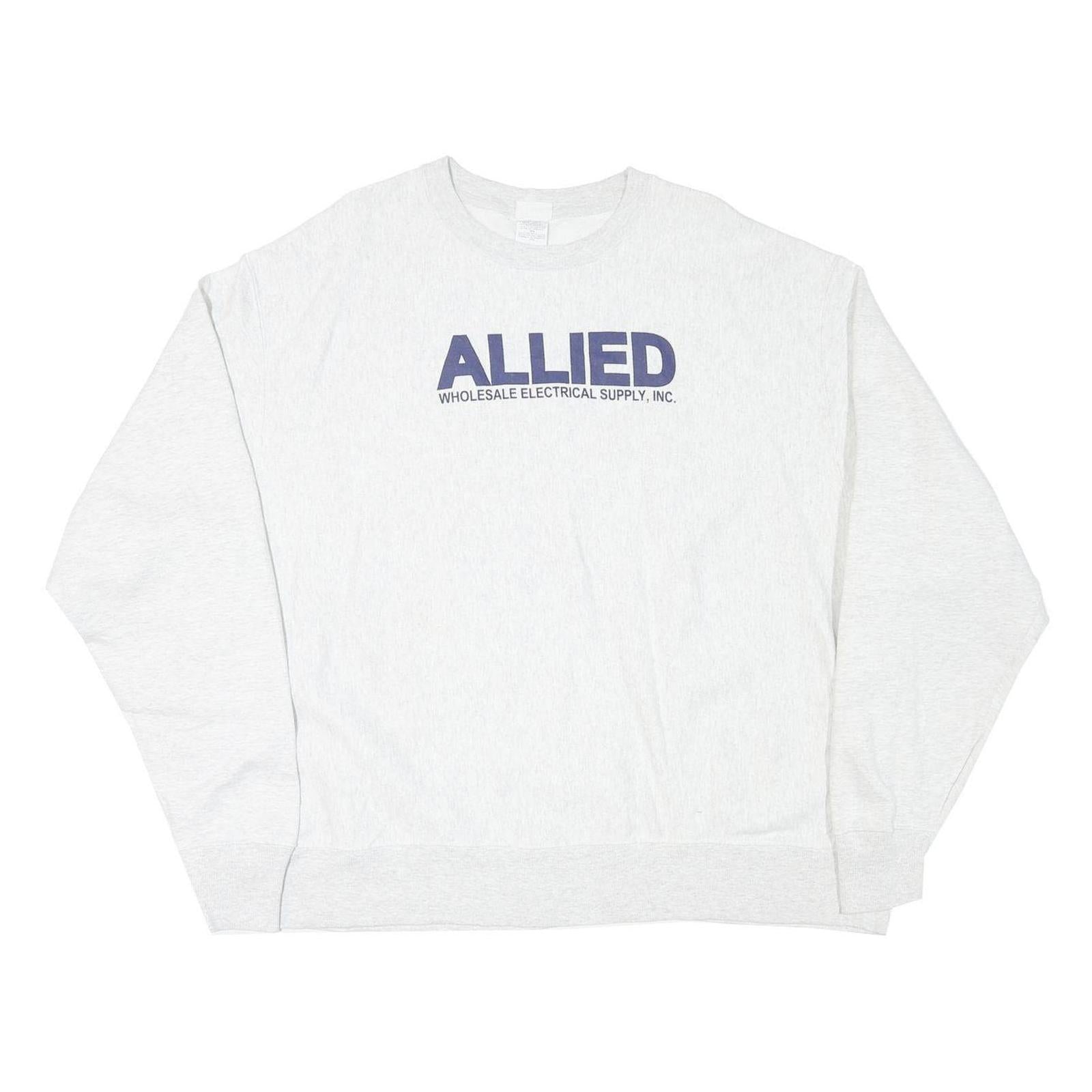 CHAMPION Mens White Pullover 2XL Allied Electrical Sweatshirt Cotton Blend Refurbished - N/A refurbished available on Cerqular