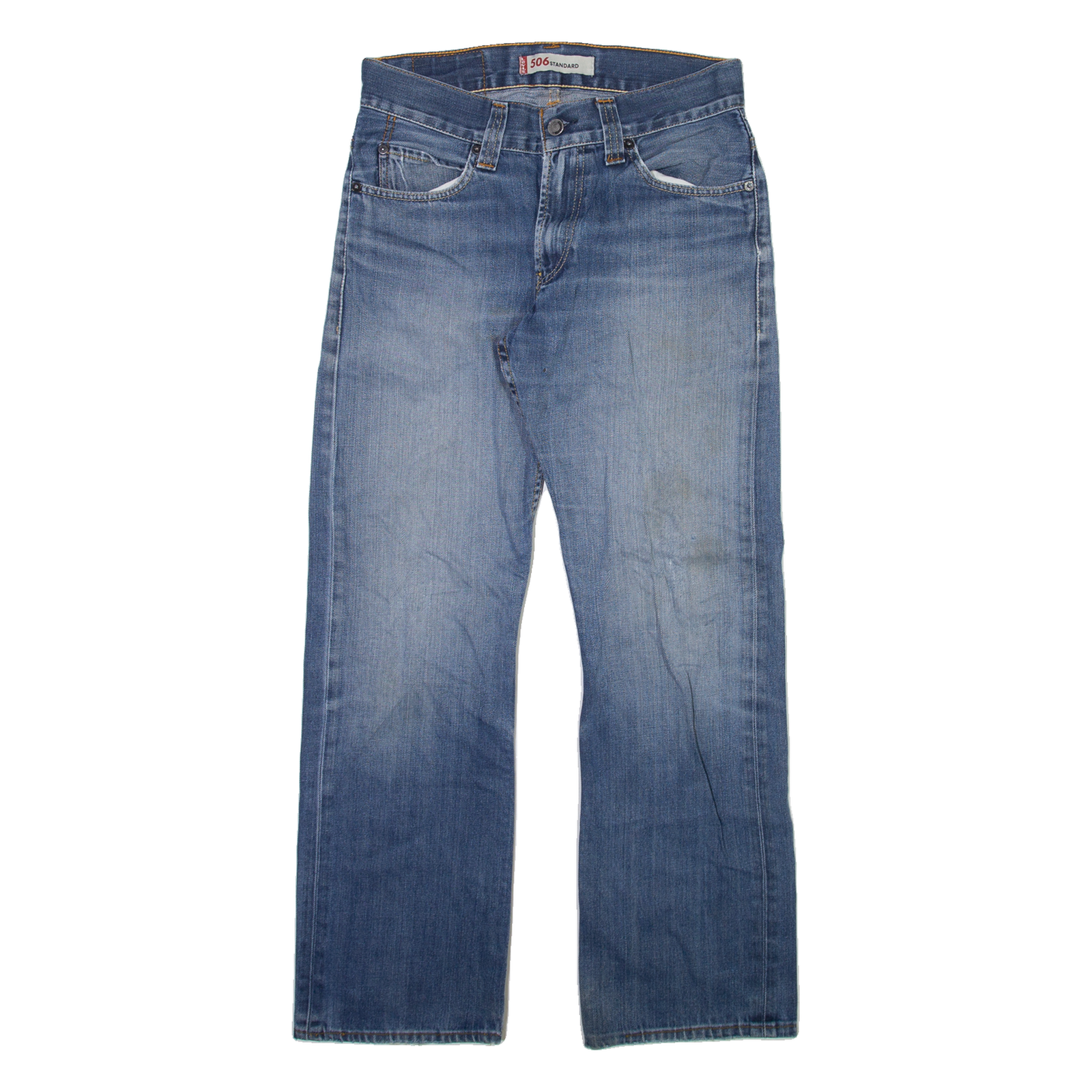 LEVI'S 506 Jeans Mens Blue Regular Straight Stone Wash W30 L28 Refurbished - N/A refurbished available on Cerqular