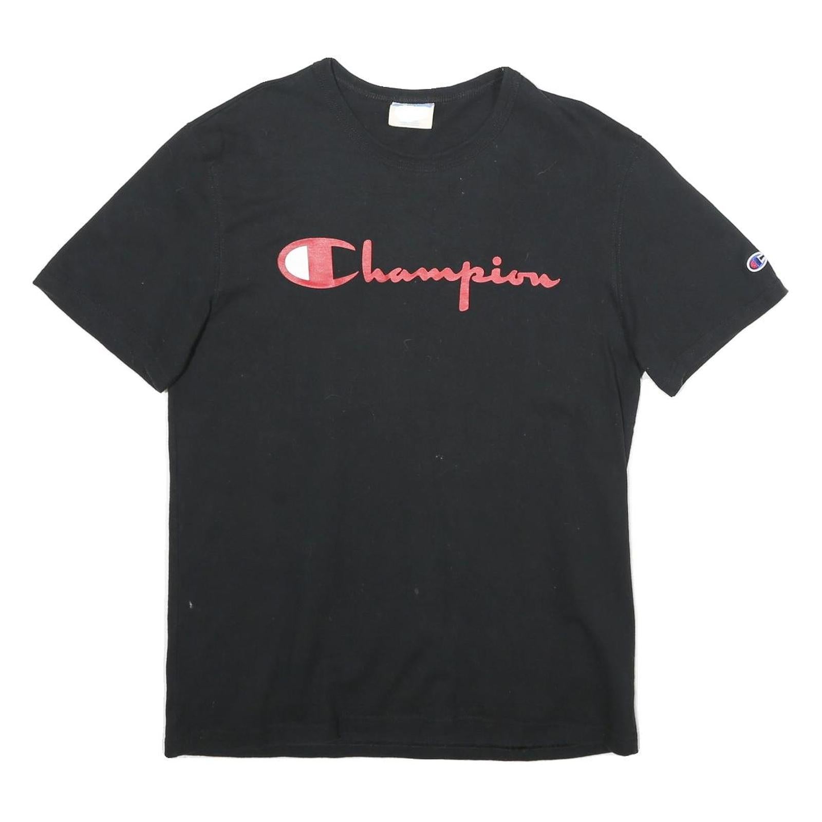 CHAMPION Mens Black & Red Graphic T-Shirt M Short Sleeve Crew Neck Casual Refurbished - N/A refurbished available on Cerqular