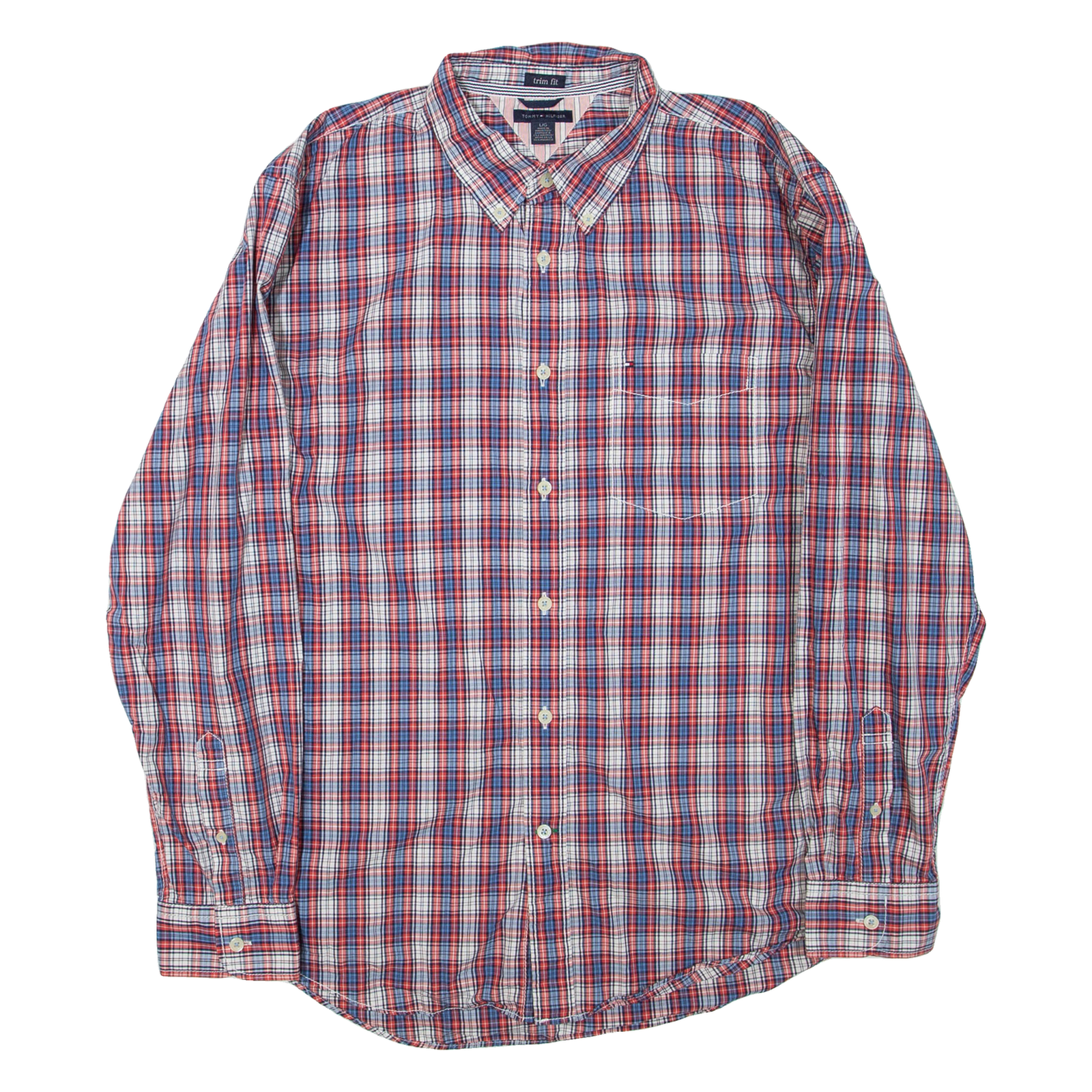 TOMMY HILFIGER Mens Shirt Red Check Long Sleeve L Refurbished - N/A refurbished available on Cerqular