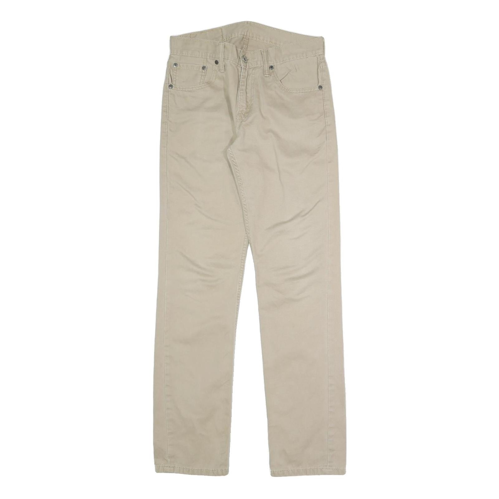 LEVI'S Mens Slim Beige Cotton Blend Trousers W29 L32 Casual Zip Closure Refurbished - N/A refurbished available on Cerqular