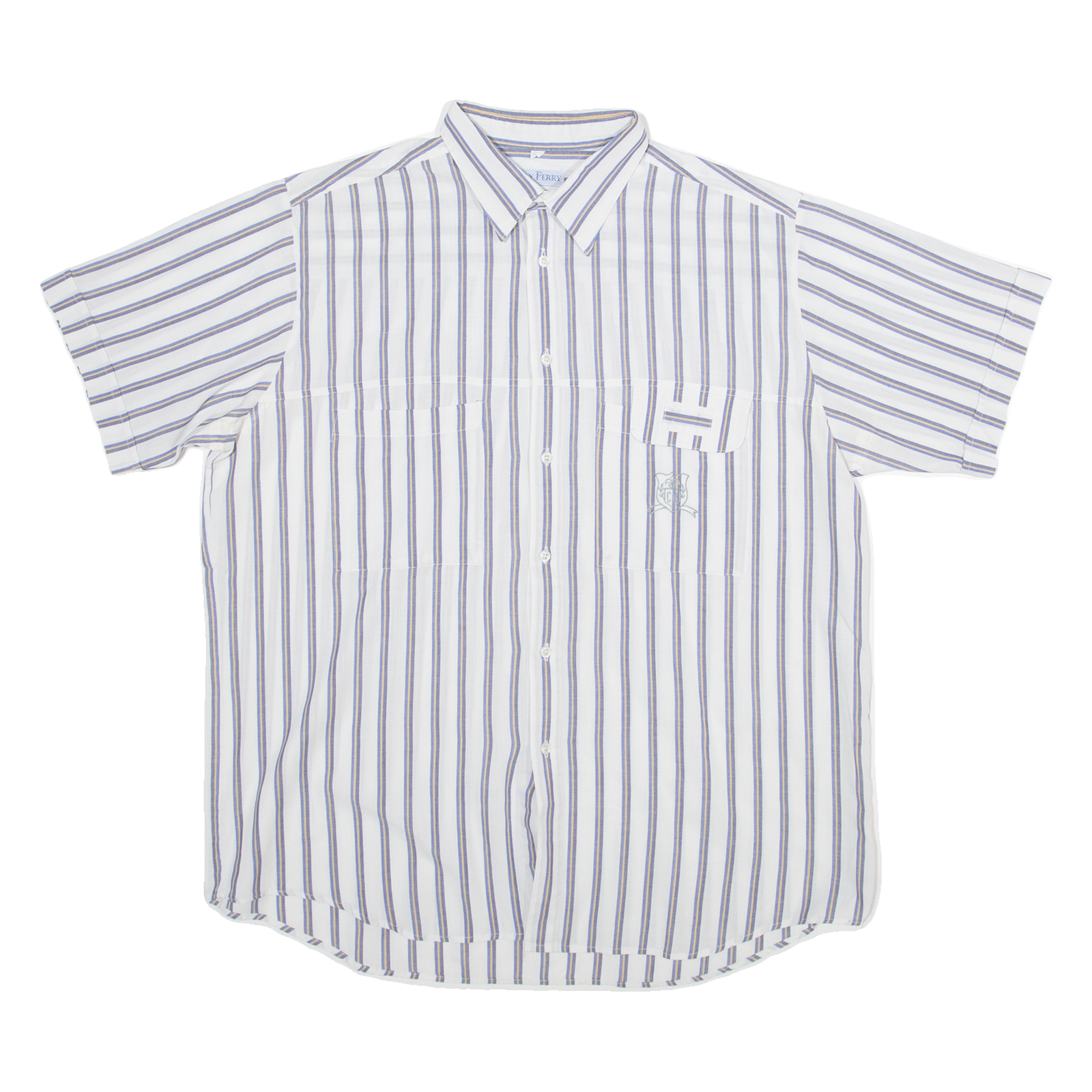 CLAY FERRY Mens Shirt Blue Striped L Refurbished - N/A refurbished available on Cerqular