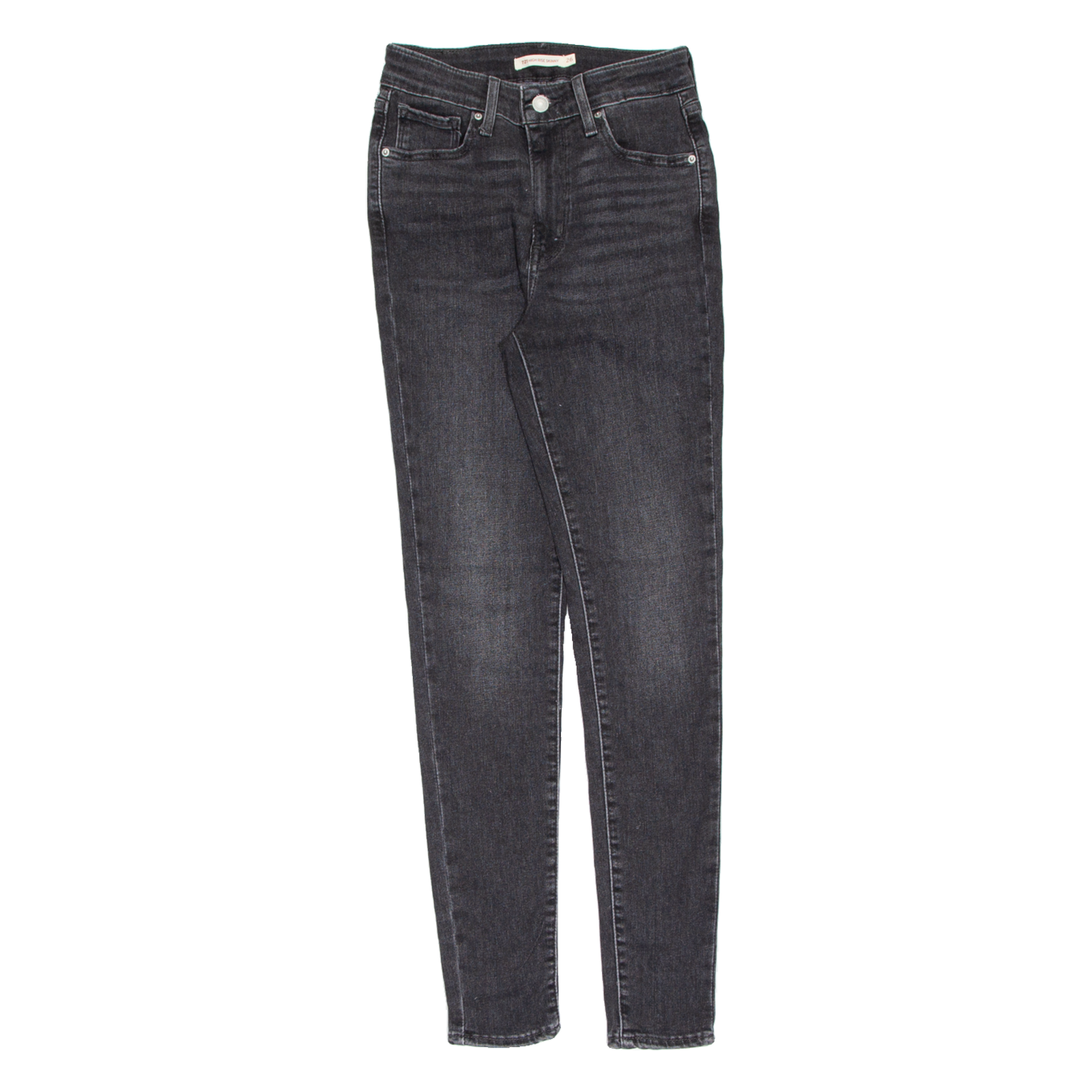 LEVI'S 721 High Rise Womens Jeans Black Slim Skinny Charcoal Wash W26 L30 Refurbished - N/A refurbished available on Cerqular