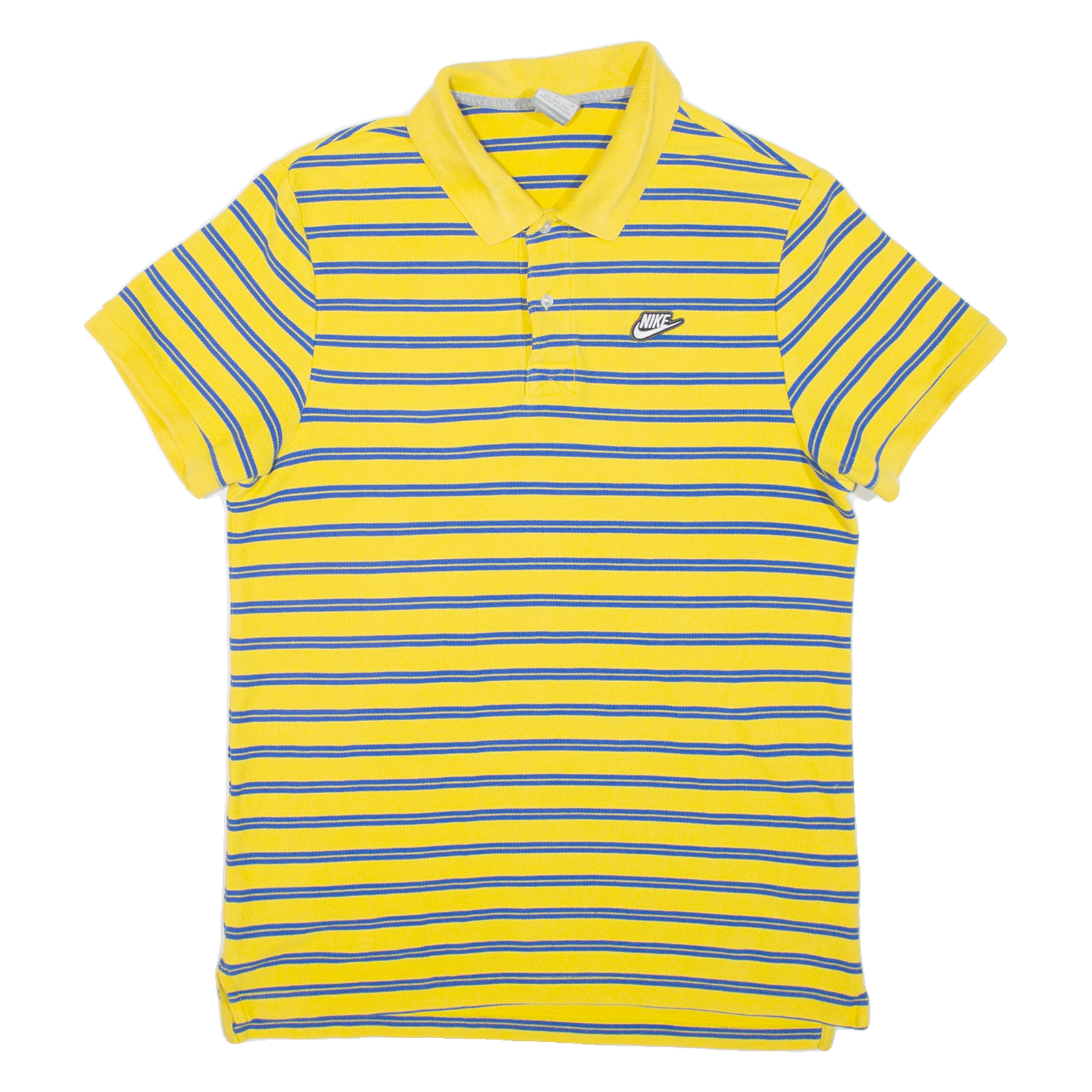 NIKE Mens Polo Shirt Yellow Striped M Refurbished - N/A refurbished available on Cerqular