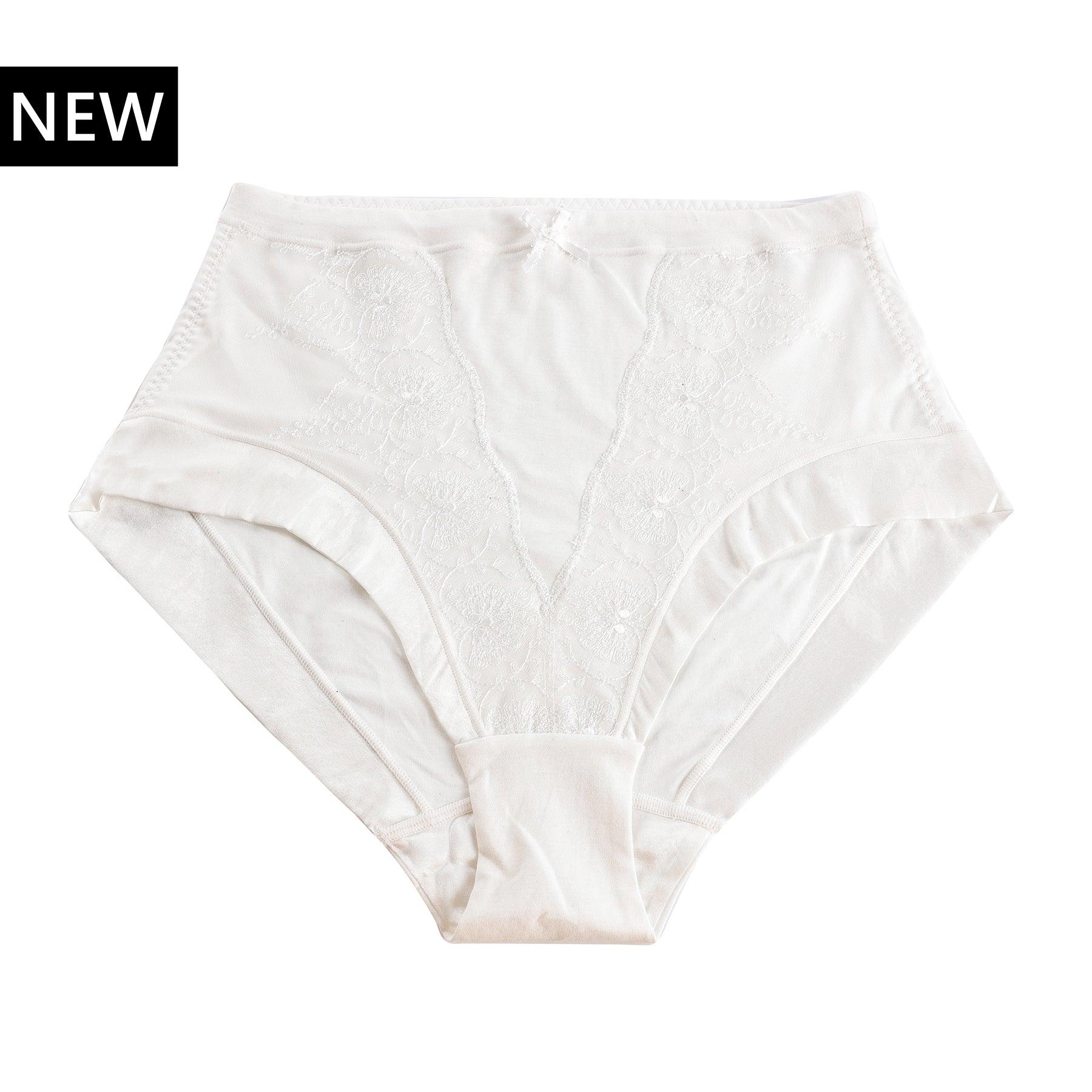 Snowdrop - Silk & Organic Cotton Full Brief in White | Size: 12 Refurbished - Julie May Lingerie refurbished available on Cerqular