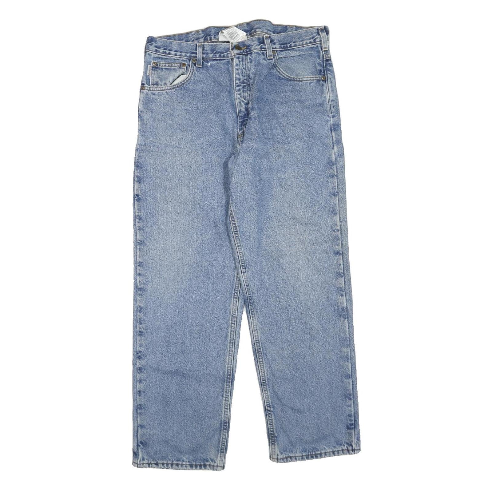 CARHARTT Mens Regular Fit Blue Denim Straight Jeans W36 L30 Classic Cotton Blend Refurbished - N/A refurbished available on Cerqular