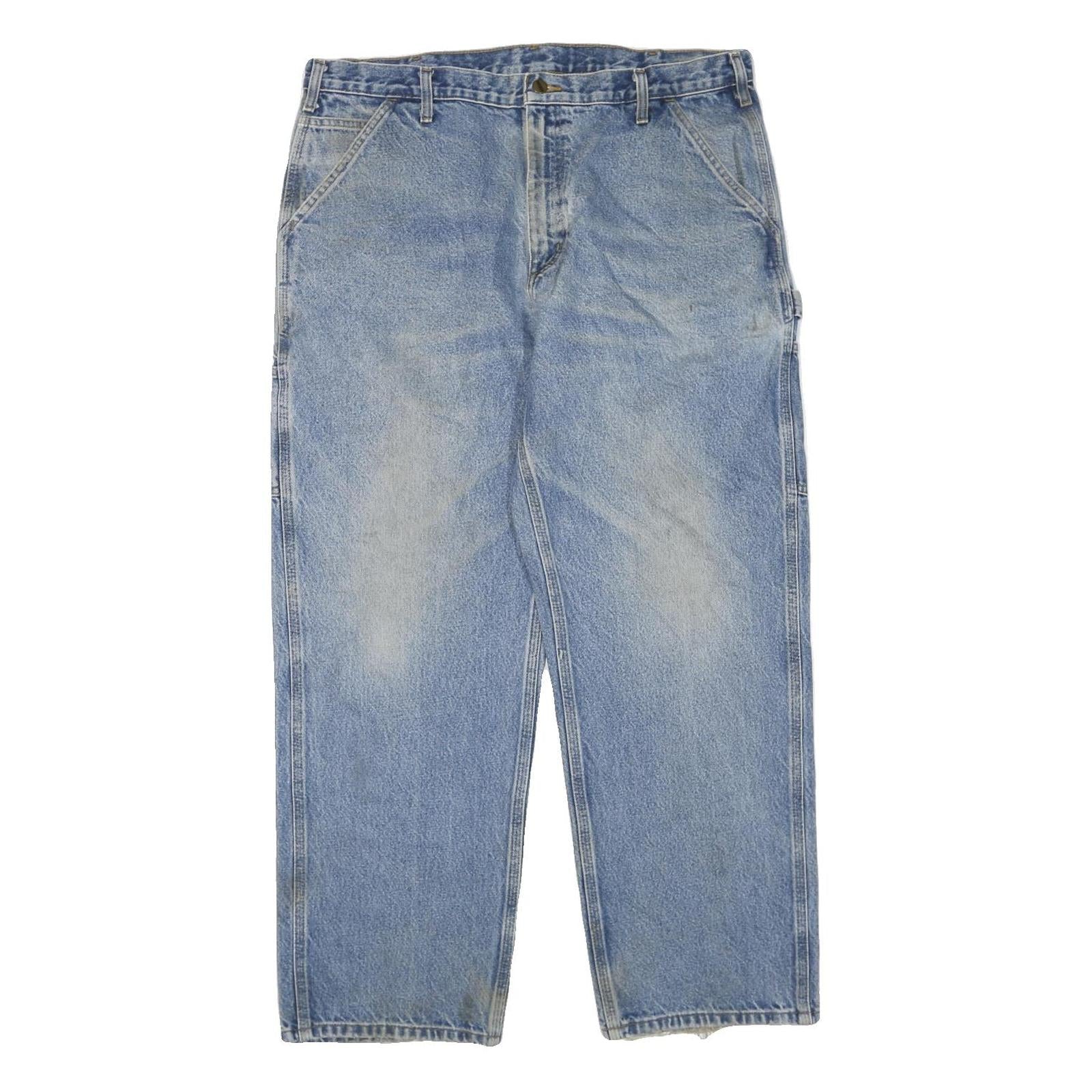 CARHARTT Mens Jeans Blue Regular Straight Denim Light W38 L30 Workwear Zip Refurbished - N/A refurbished available on Cerqular