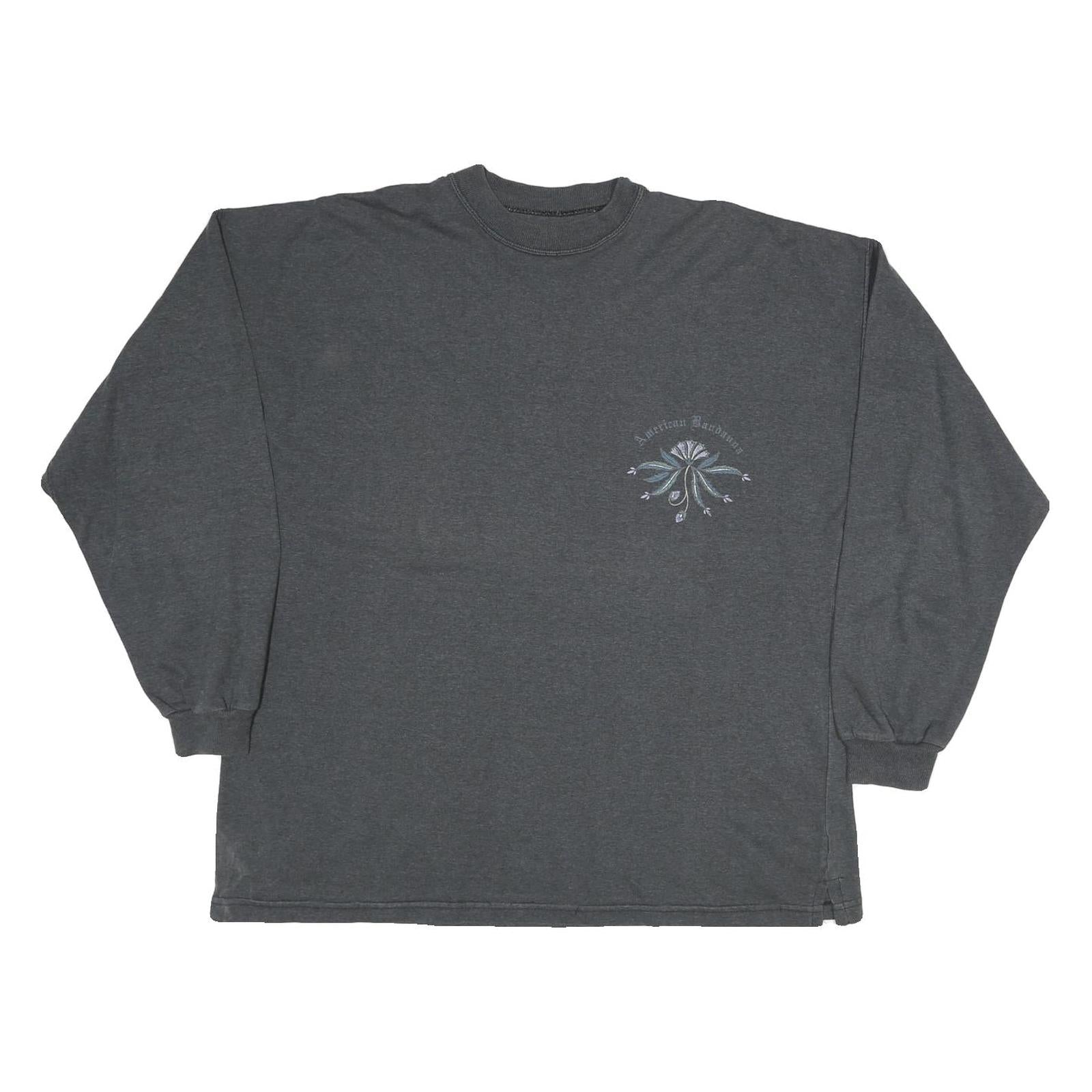 AMERICAN BANDANNA Mens Charcoal Grey Graphic T-Shirt XL Long Sleeve Crew Neck Refurbished - N/A refurbished available on Cerqular