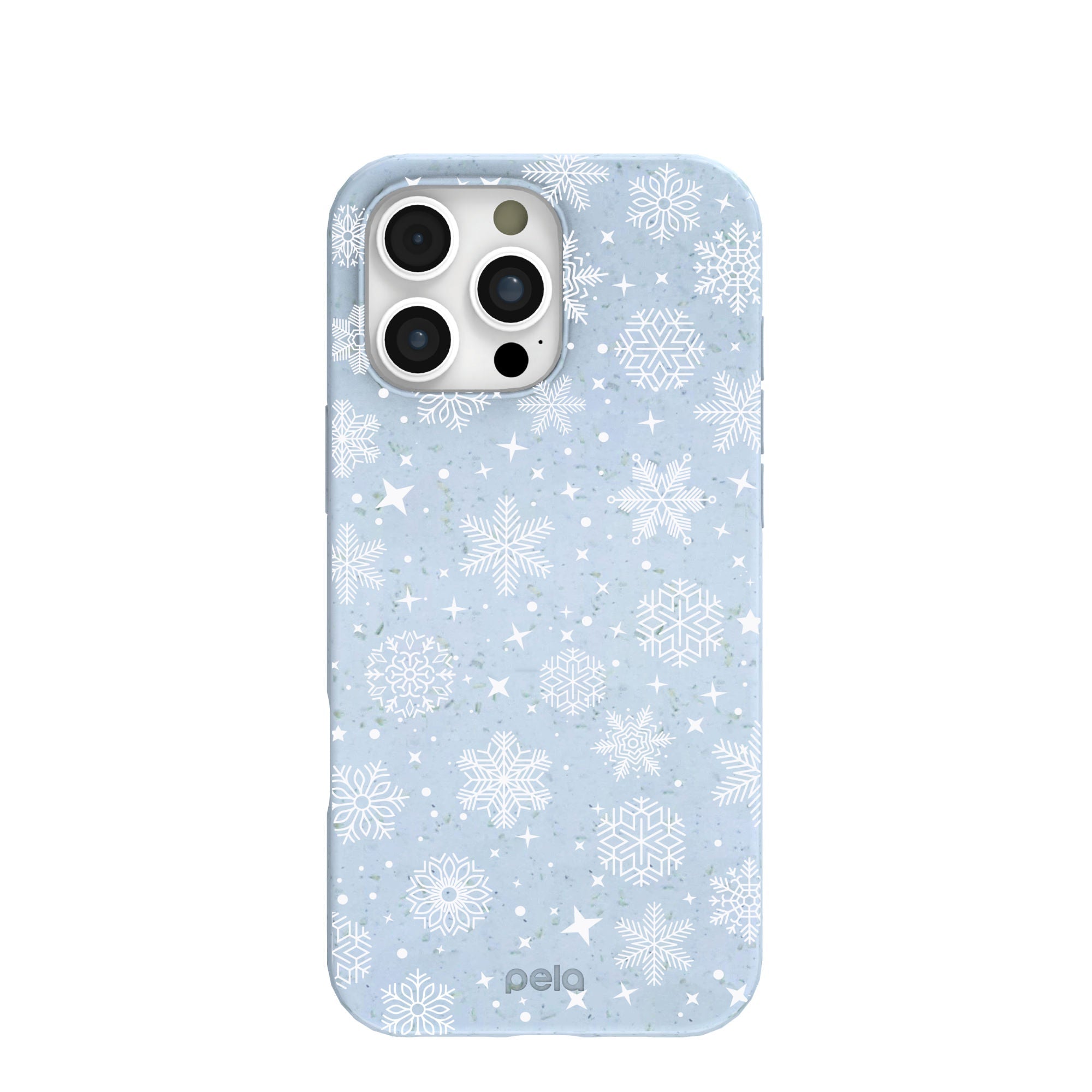 Powder Blue Let it Snow iPhone 16 Pro Max Case Refurbished - Pela Case refurbished available on Cerqular