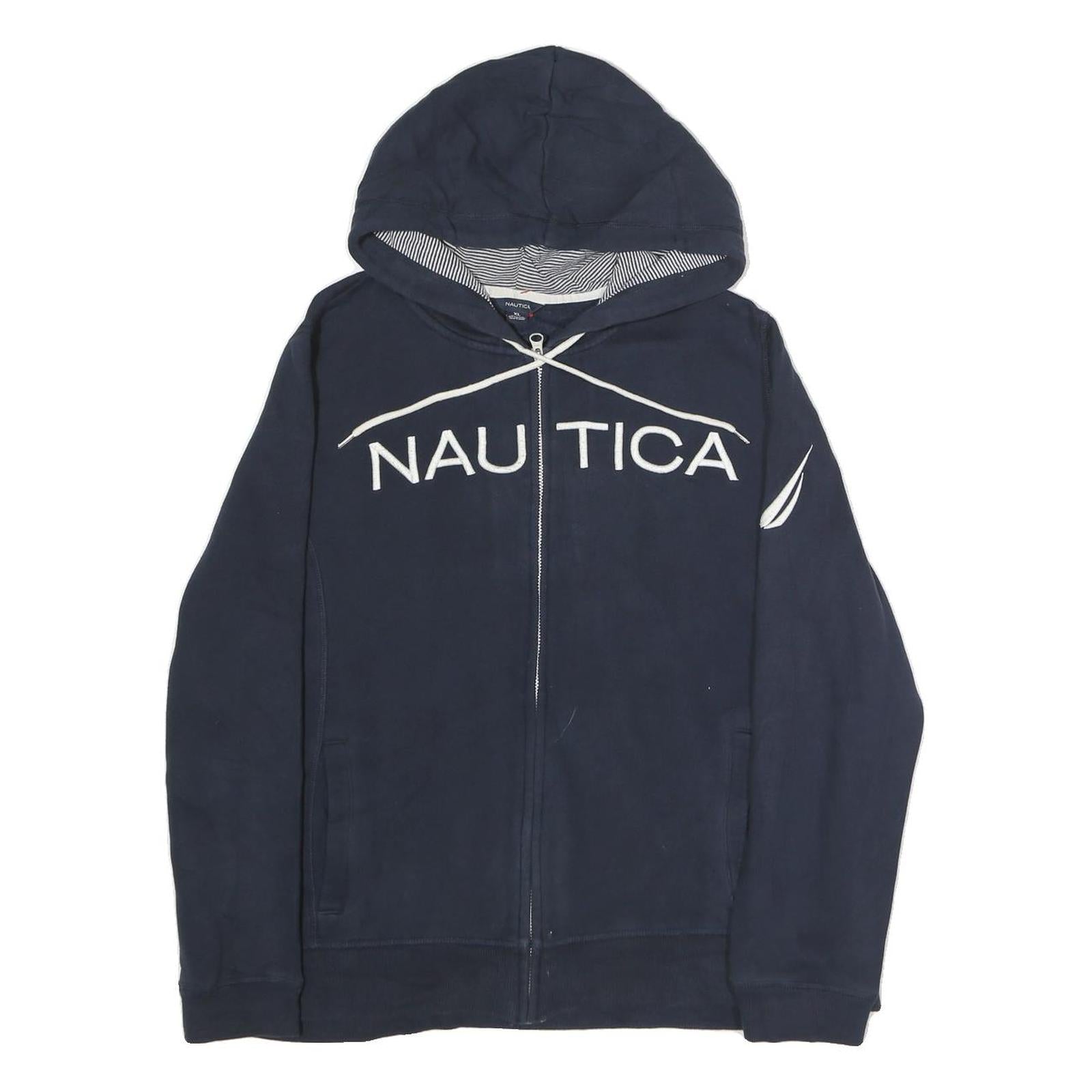 NAUTICA Mens Navy Blue Full Zip Hoodie XL Cotton Casual Sweatshirt Refurbished - N/A refurbished available on Cerqular