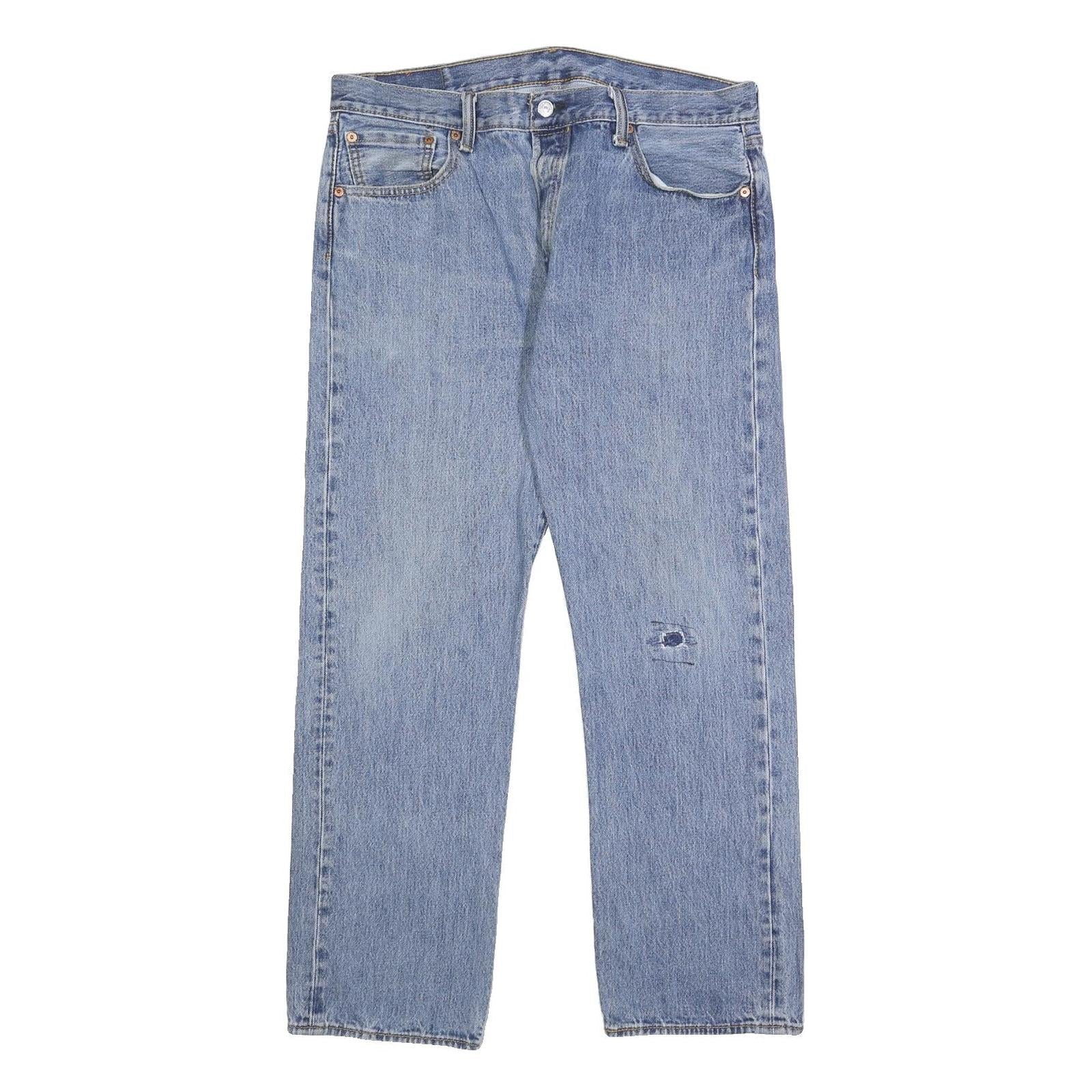 LEVI'S 501 Mens Jeans Blue Regular Straight Denim Light W35 L30 Classic Fit Refurbished - N/A refurbished available on Cerqular